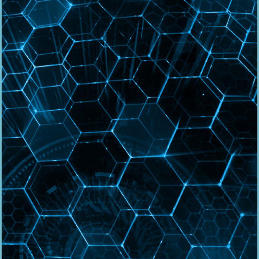 1024x1024 Blue Hexagon Wallpaper Free Blue .
