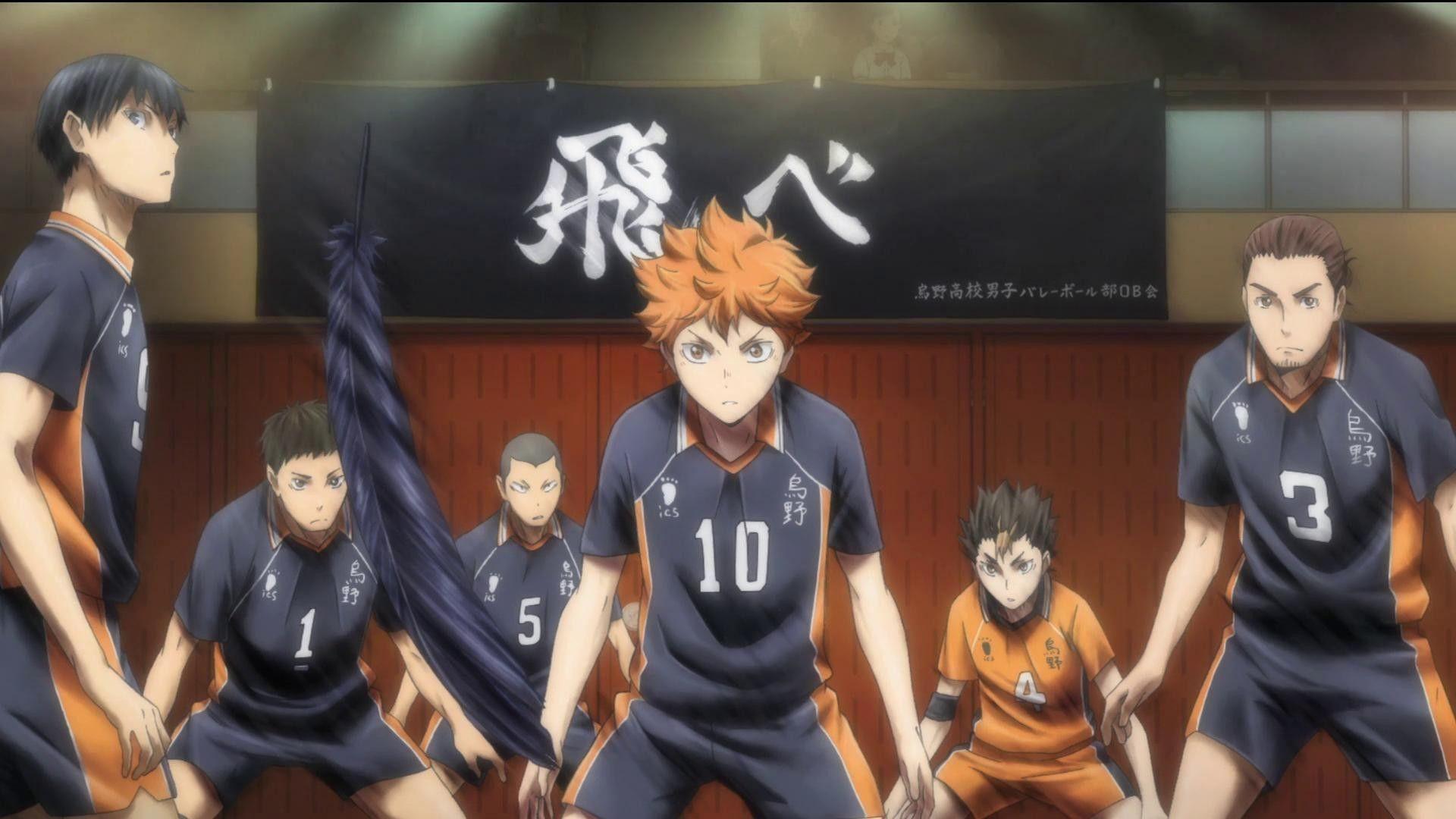 Wallpaper the ball, team, guys, volleyball, Haikyuu, Karasuma for mobile  and desktop, section сёнэн, resolution 1920x1080 - download