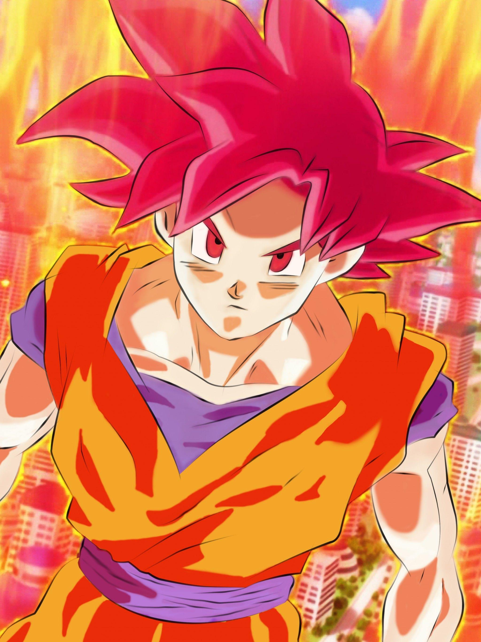 2048x2732 iPhone 6s Dragon Ball Live HD Wallpaper And Background Saiyan God Goku Wallpaper HD Phone HD Wallpaper