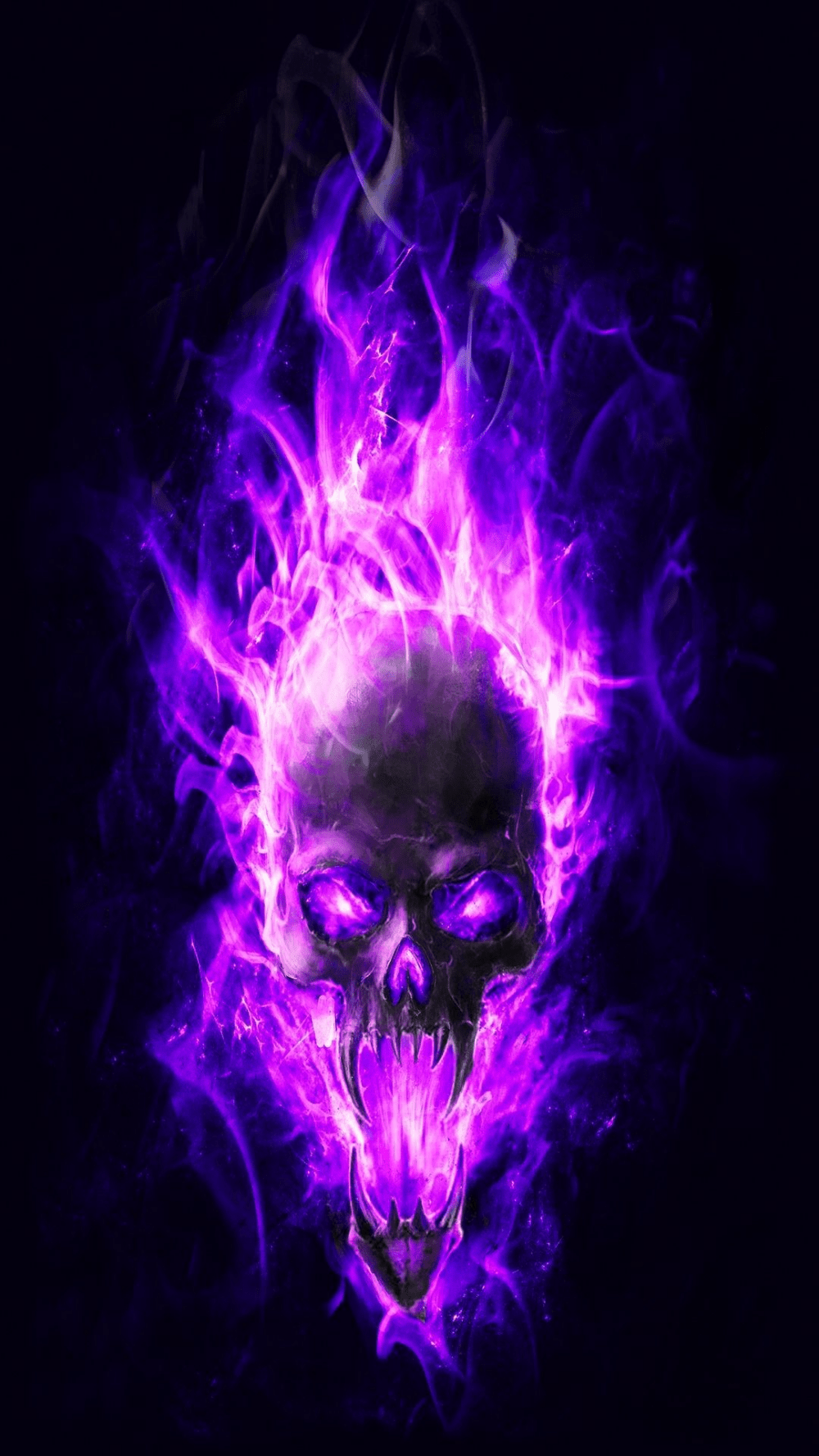 1000x1777 Flaming Skull Wallpaper on .es