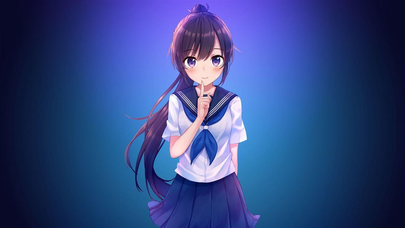 1366x768 Anime Student HD Wallpaper .
