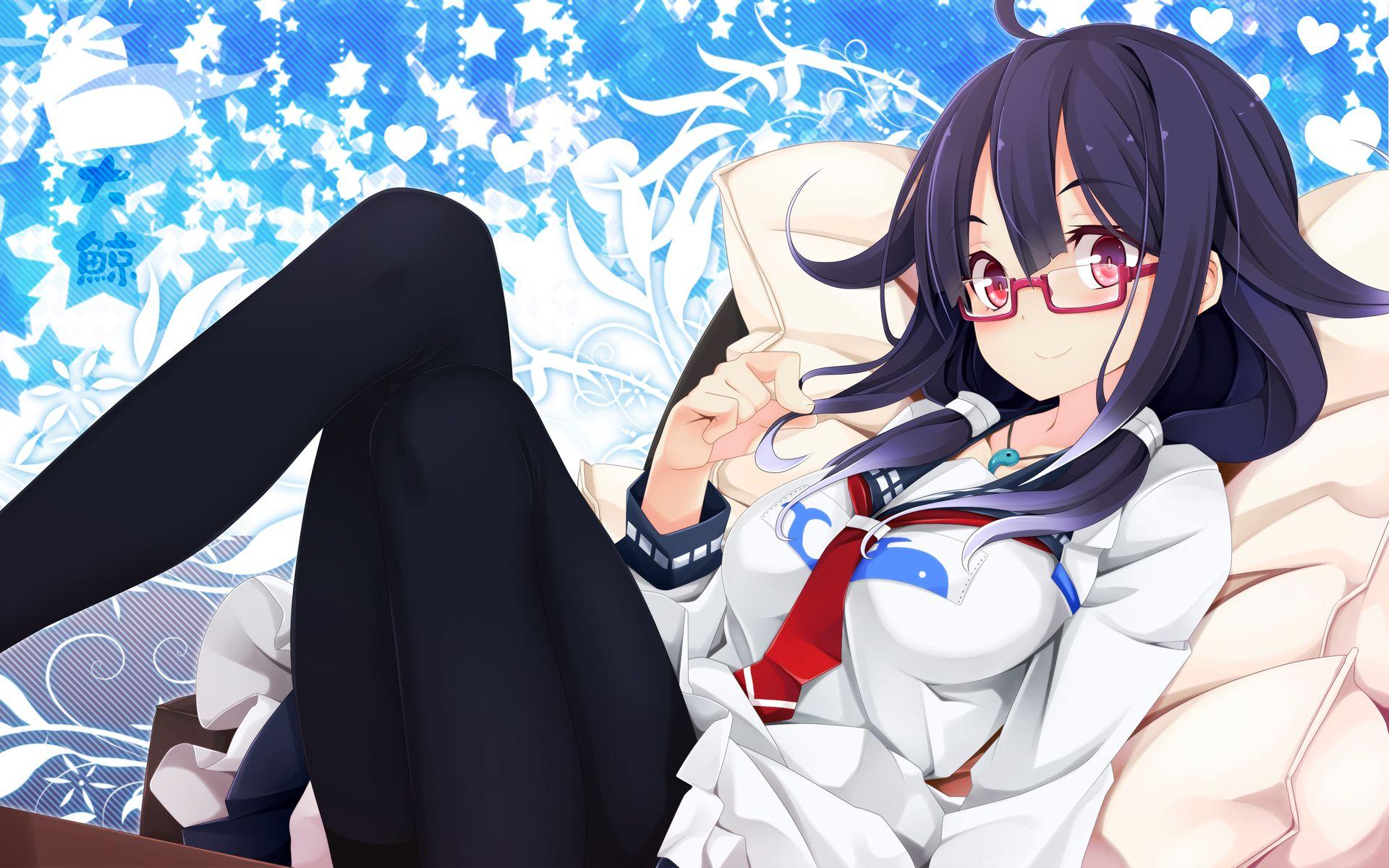 1920x1200 Glasses Girl Anime Short Hair Thigh .