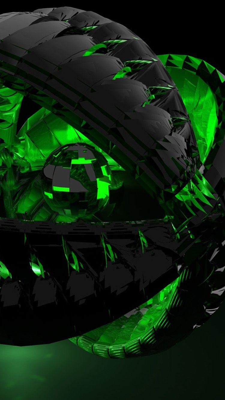 750x1334 Black and Green Abstract Wallpaper .avante.biz