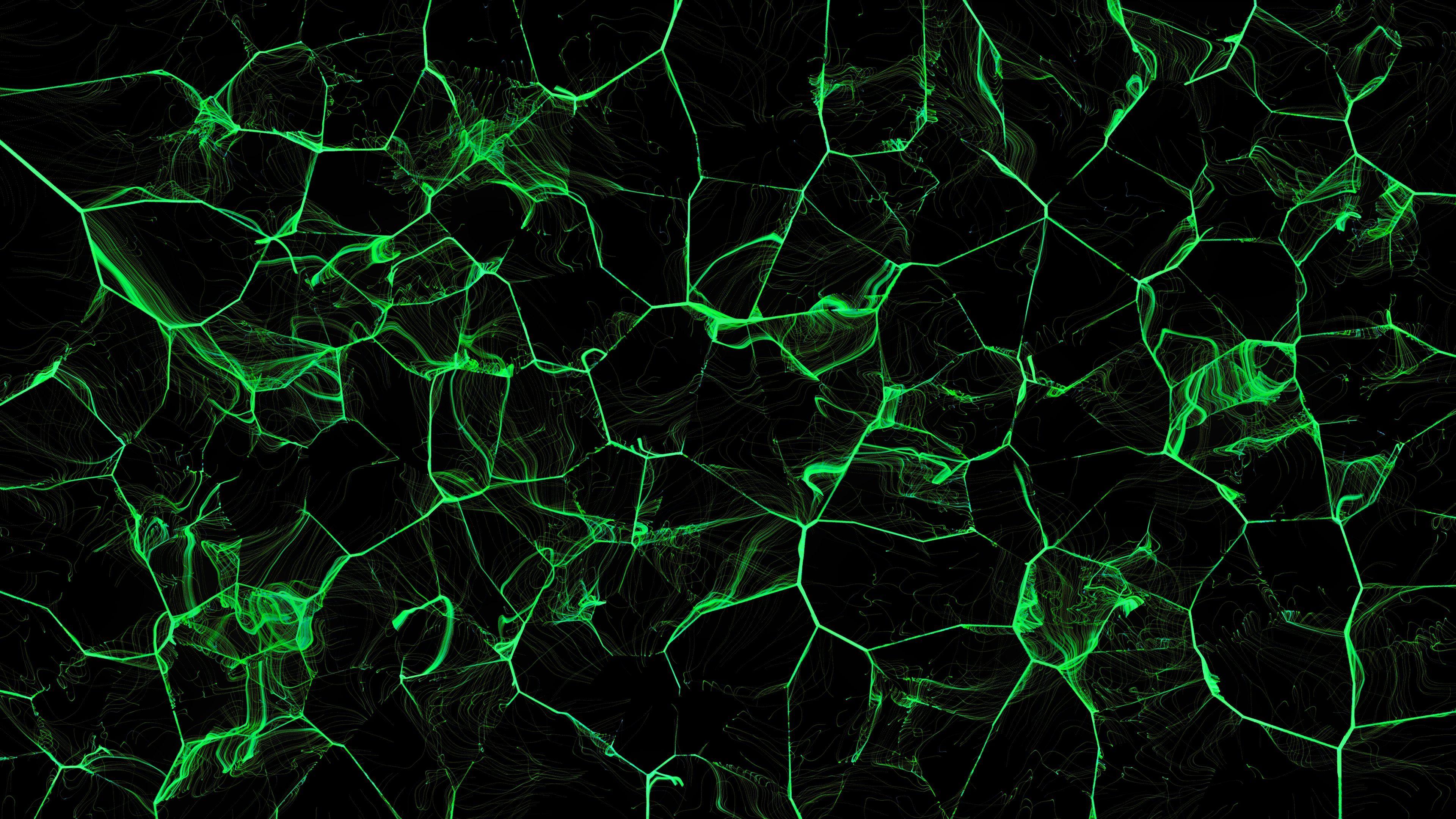 3840x2160 Black and Green Wallpaper