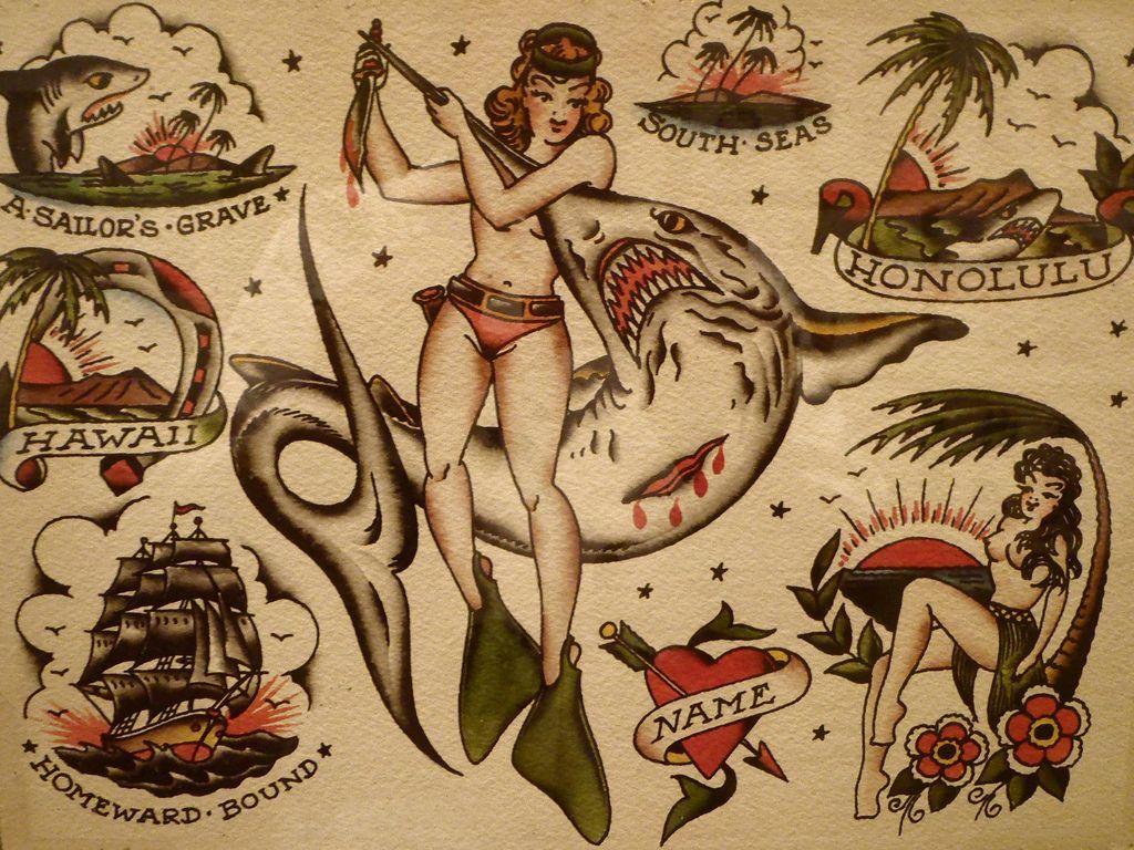1024x768 tattoo flash con Google. Tattoos. Traditional