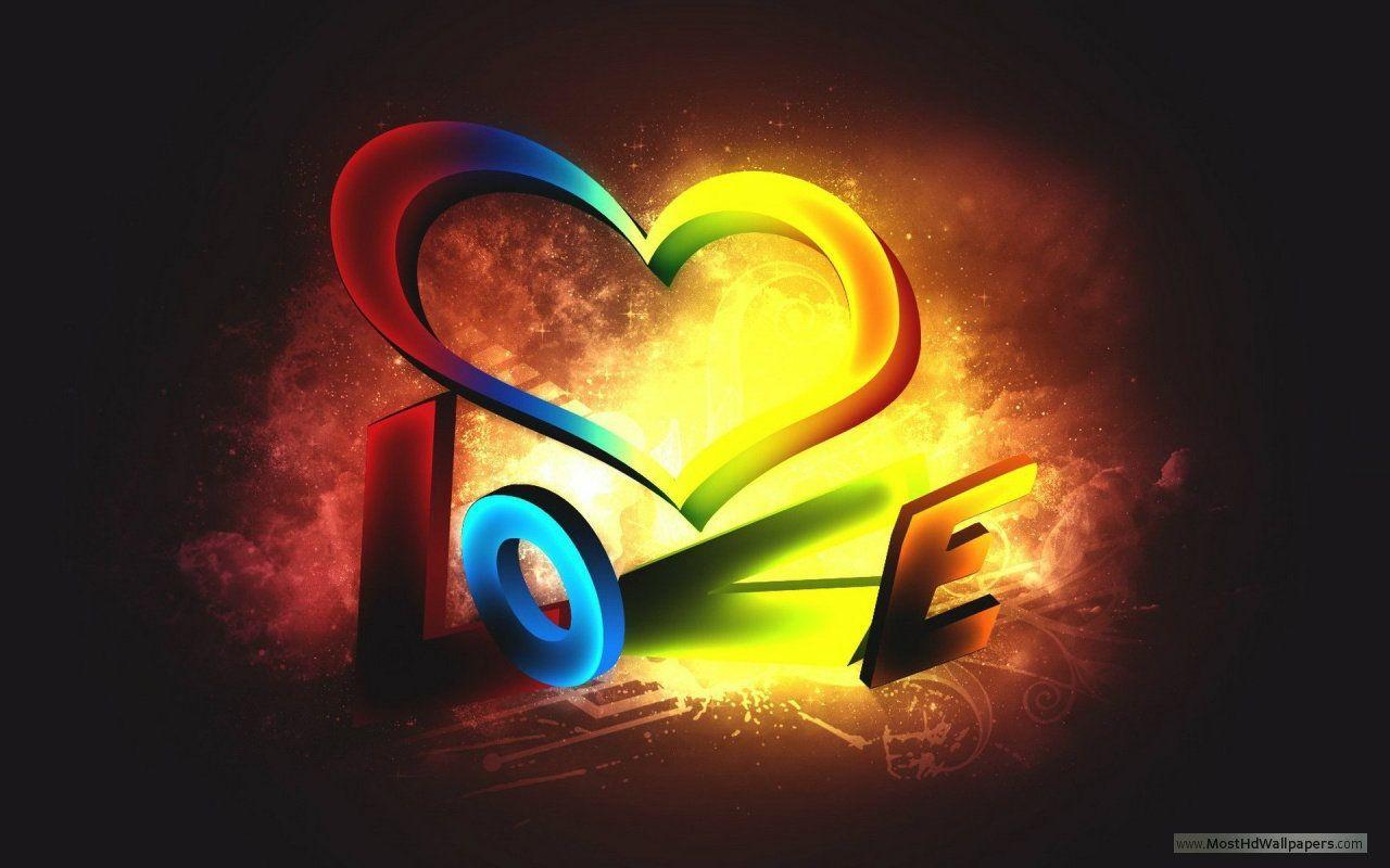 1280x800 3D Colorful Love Wallpaper 1080p. Cute .com