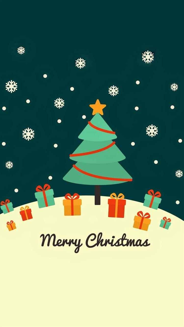 750x1334 Christmas Tree Cute Wallpaper