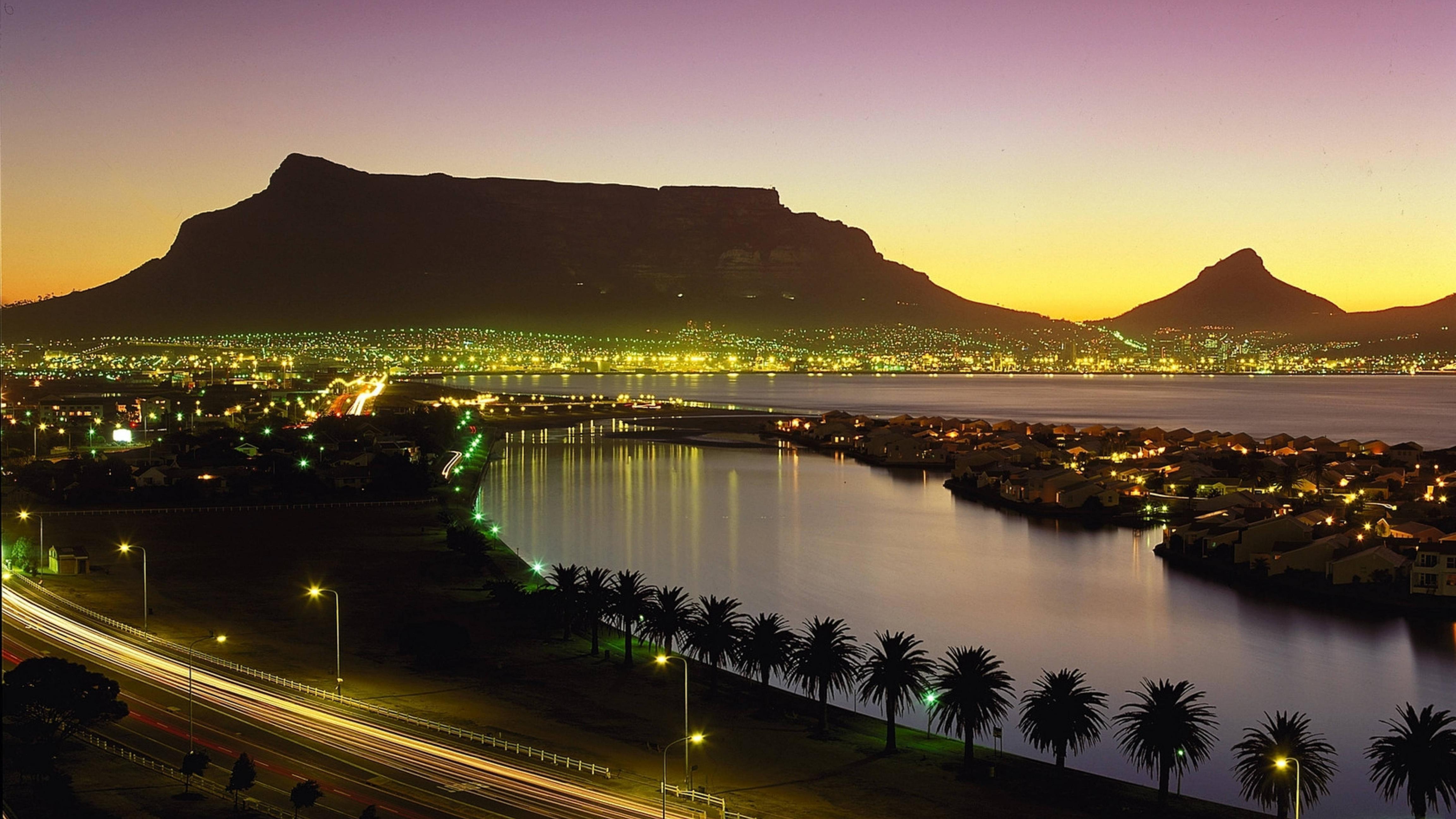 4608x2592 cape town, south africa, night lights 8K Wallpaper, HD City 4K Wallpaper, Image, Photo and Background