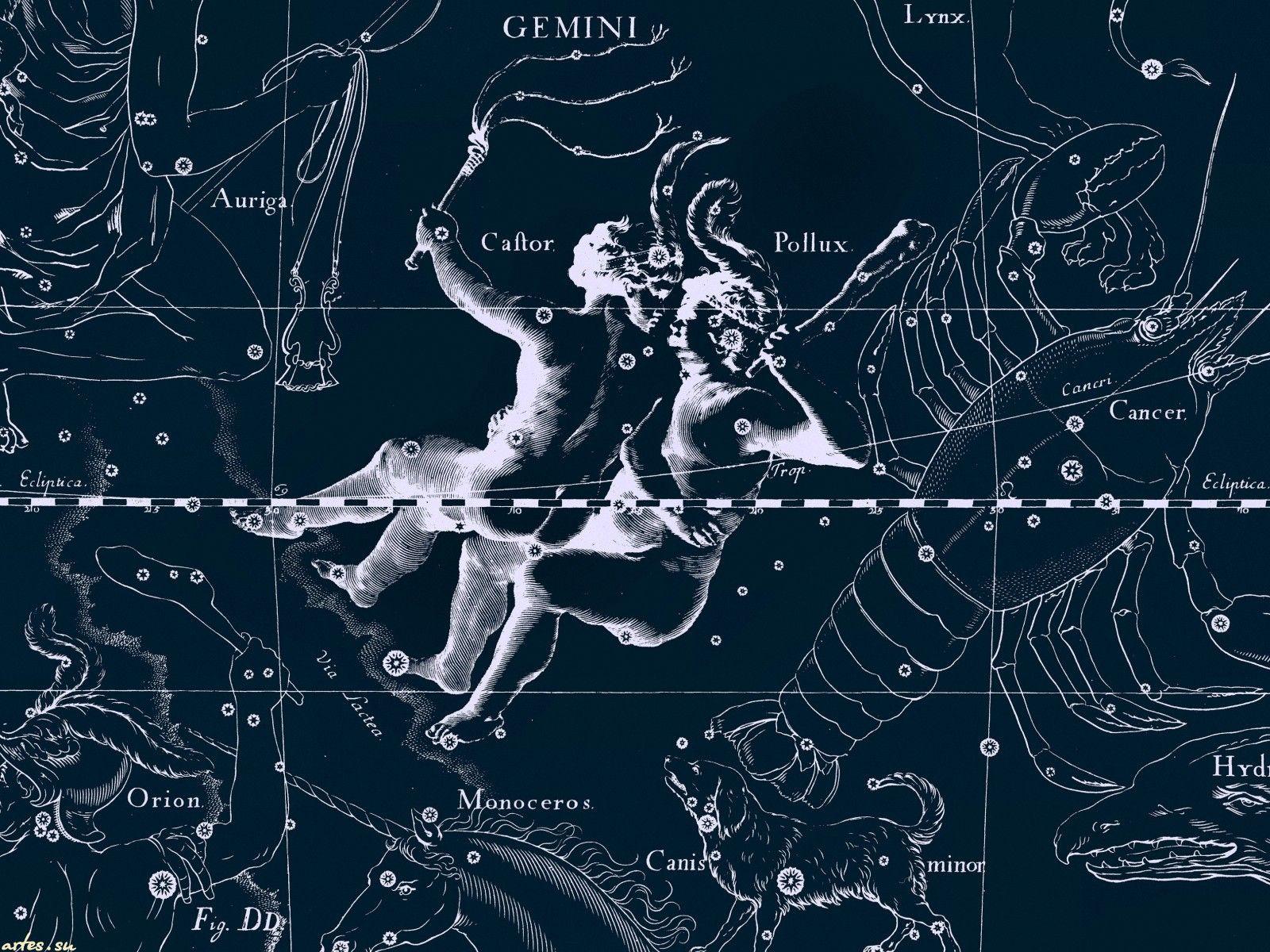 1600x1200 Star chart, twins wallpaper and image, picture, photo