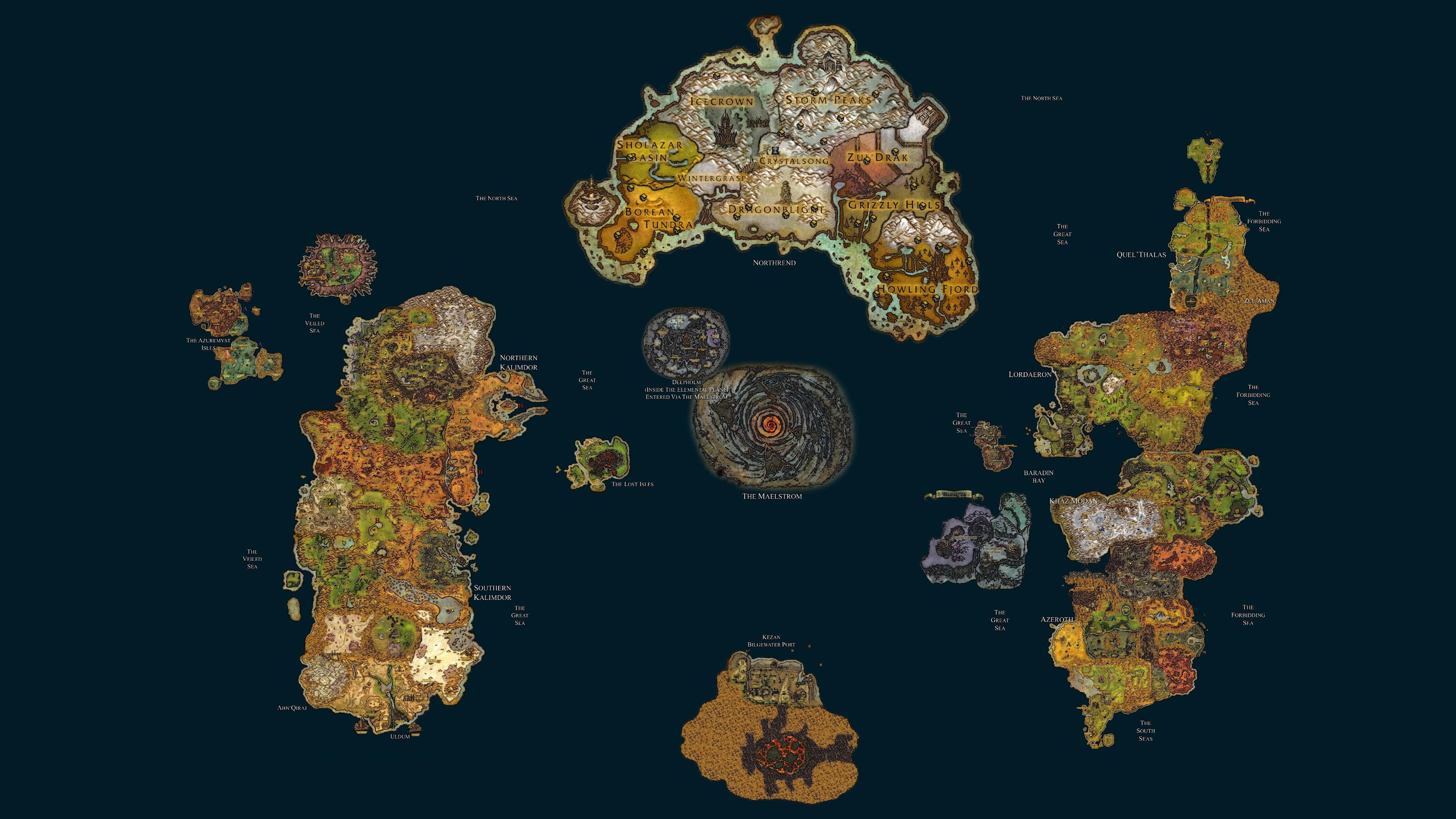 how big is the world of warcraft map