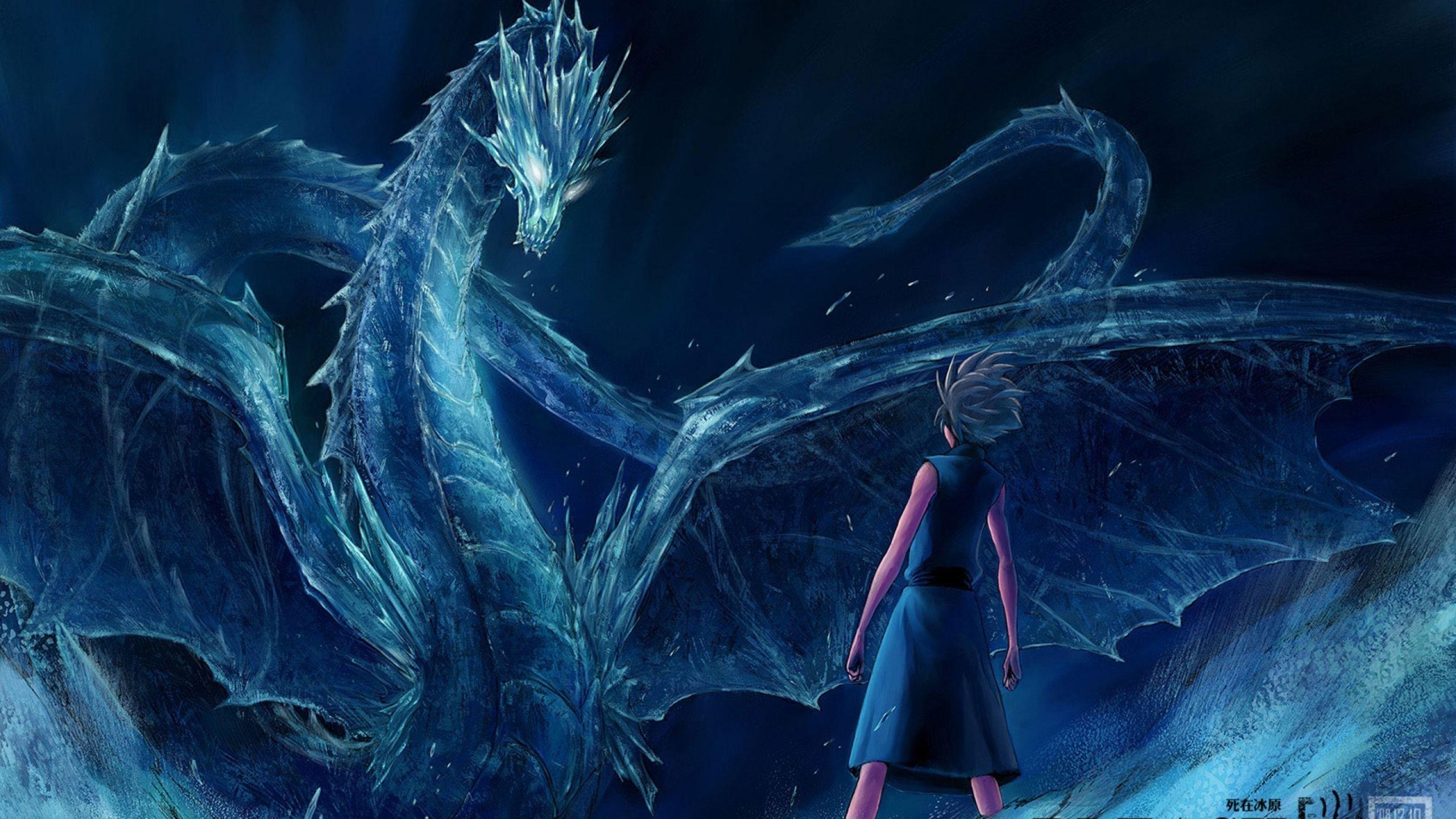2560x1440 Ice Dragon Background