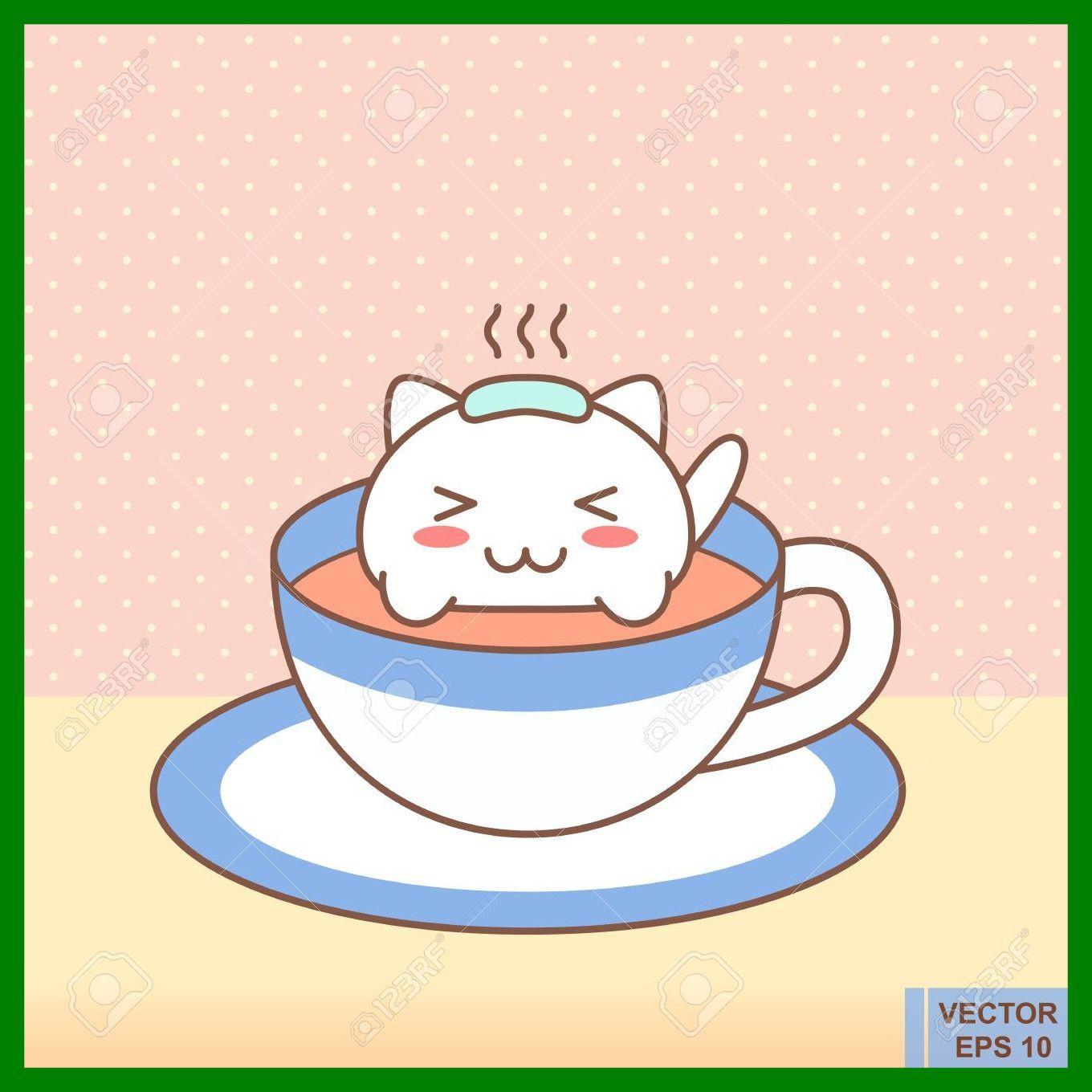1360x1360 Best Warm Cat Cute In Mug Kawaii Emoji With Cheeks And Eyes