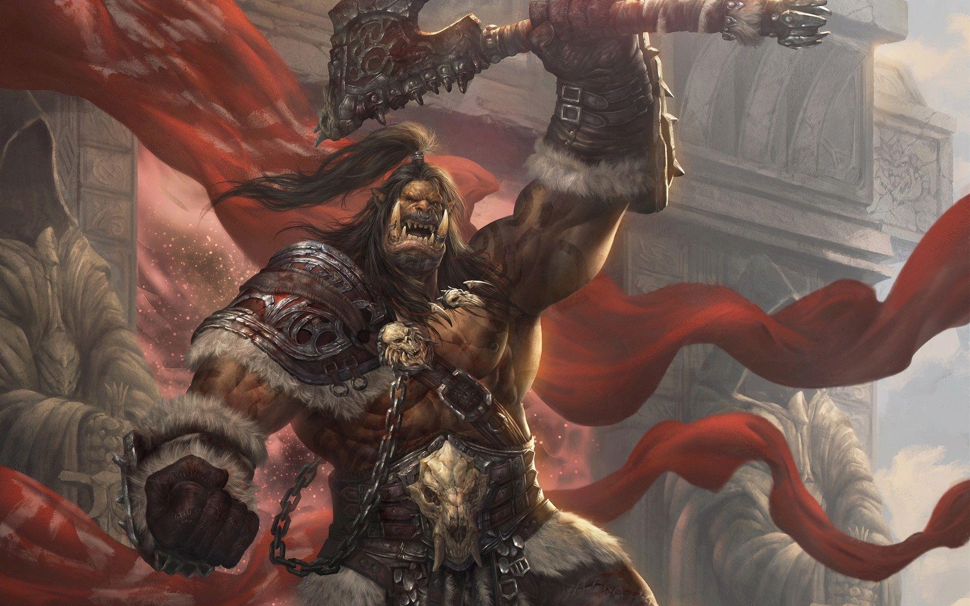1920x1200 Grommash Hellscream, Orc, Warrior, WoW, Art wallpaper