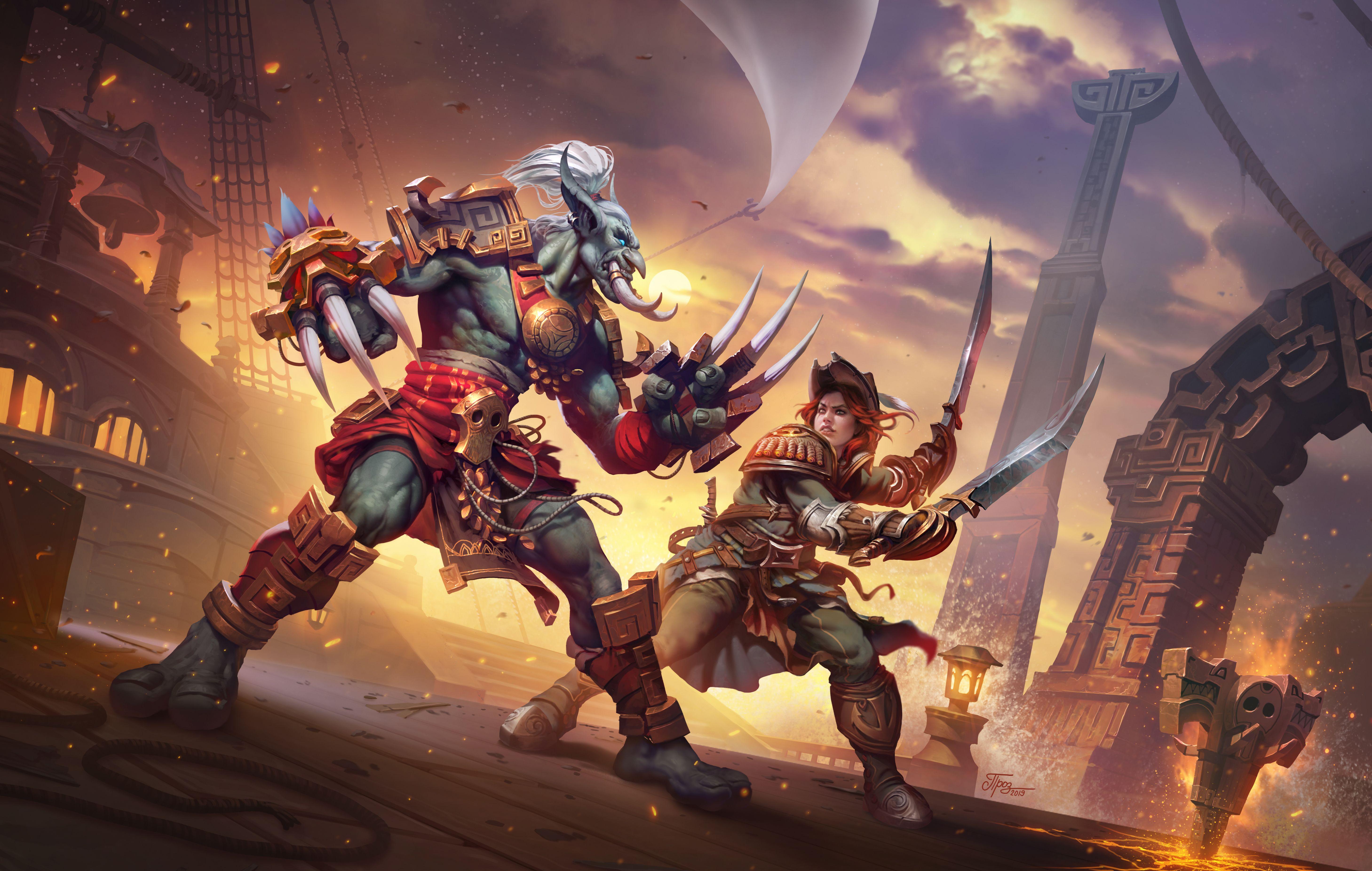 5834x3705 Zandalari Troll Vs Kul Tiran 5k, HD Games, 4k Wallpaper, Image, Background, Photo and Picture
