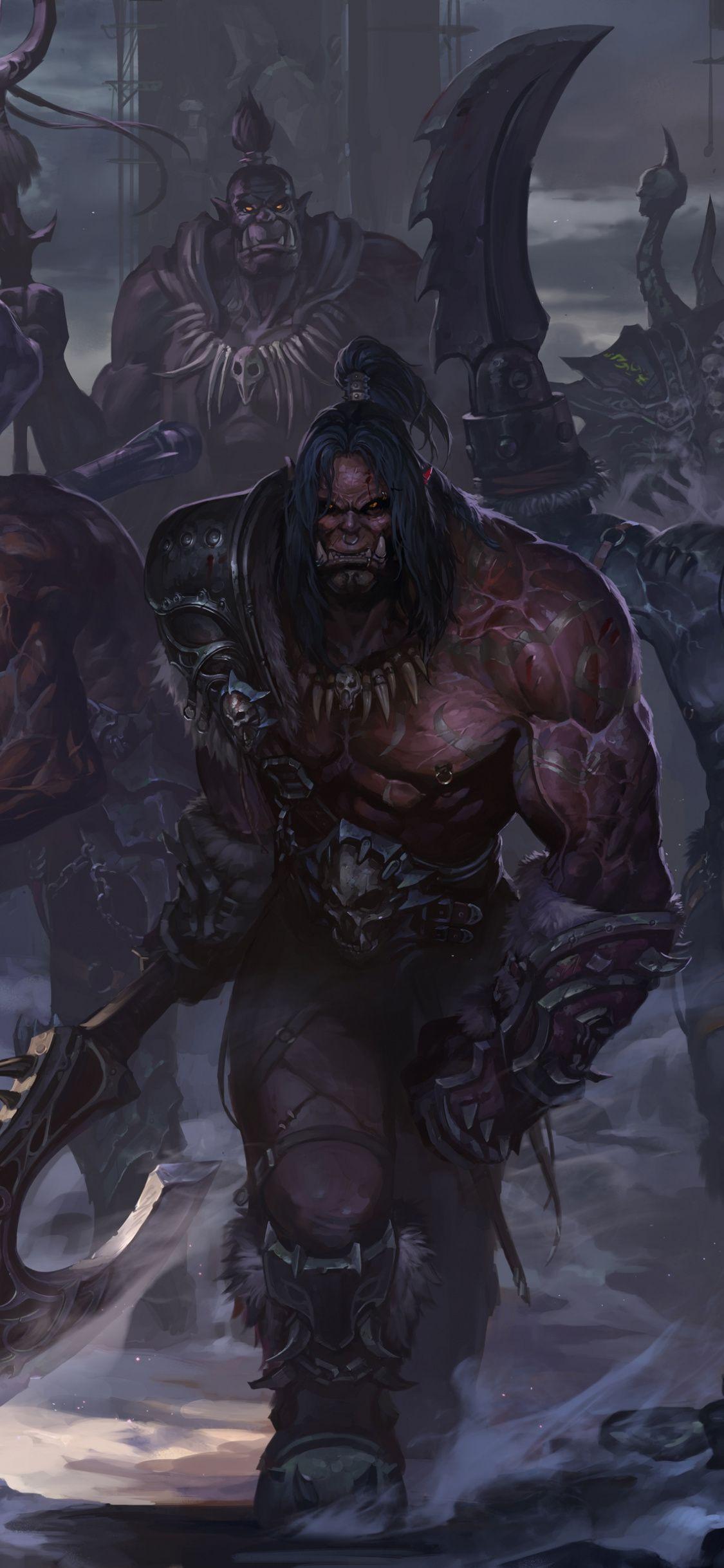 1125x2436 Warcraft, Orks, warrior, art wallpaper .