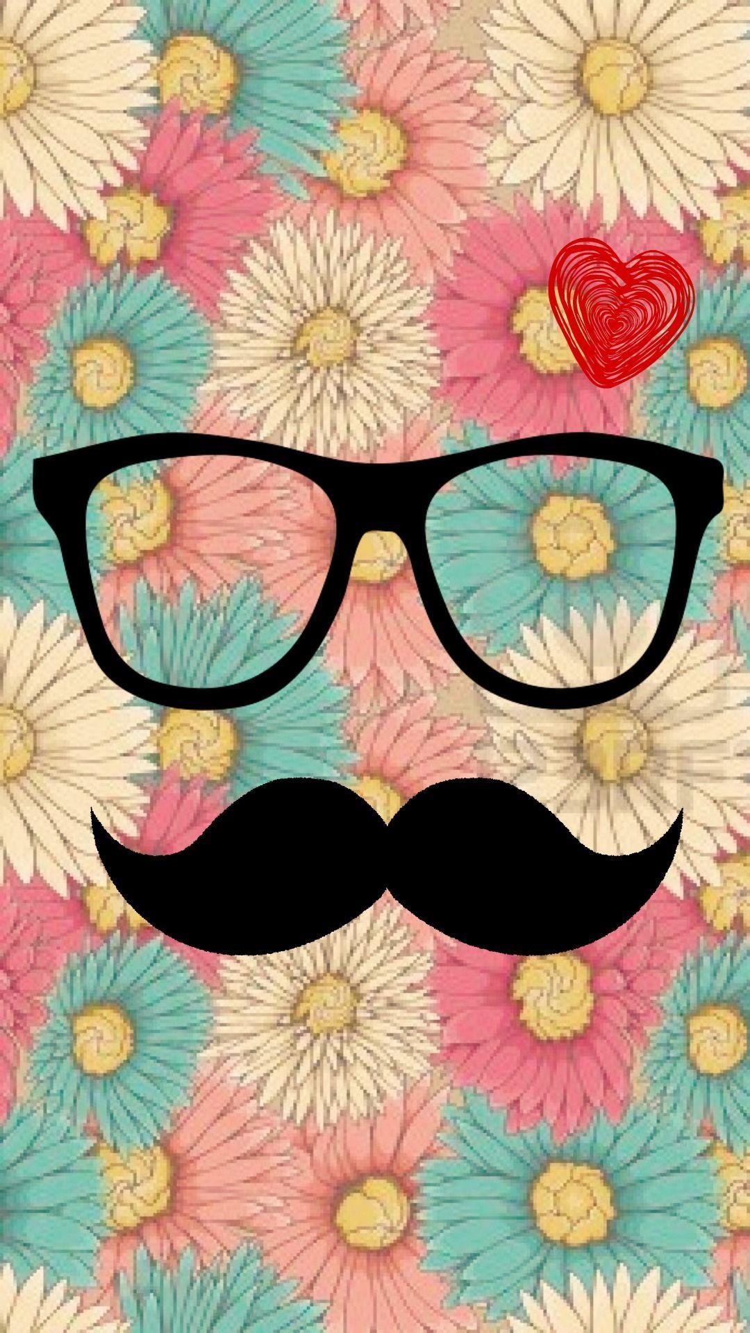 1080x1920 hipster mostacho- vintage flower .at