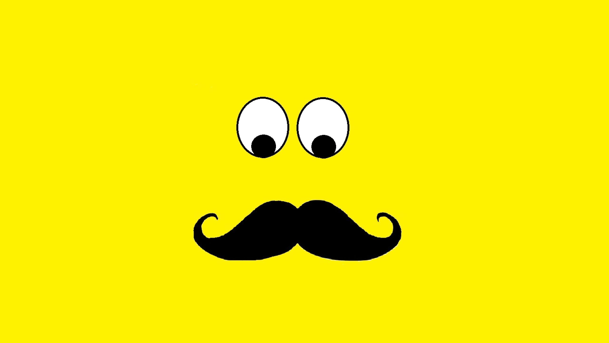 2560x1440 Free download yellow men moustache guy .