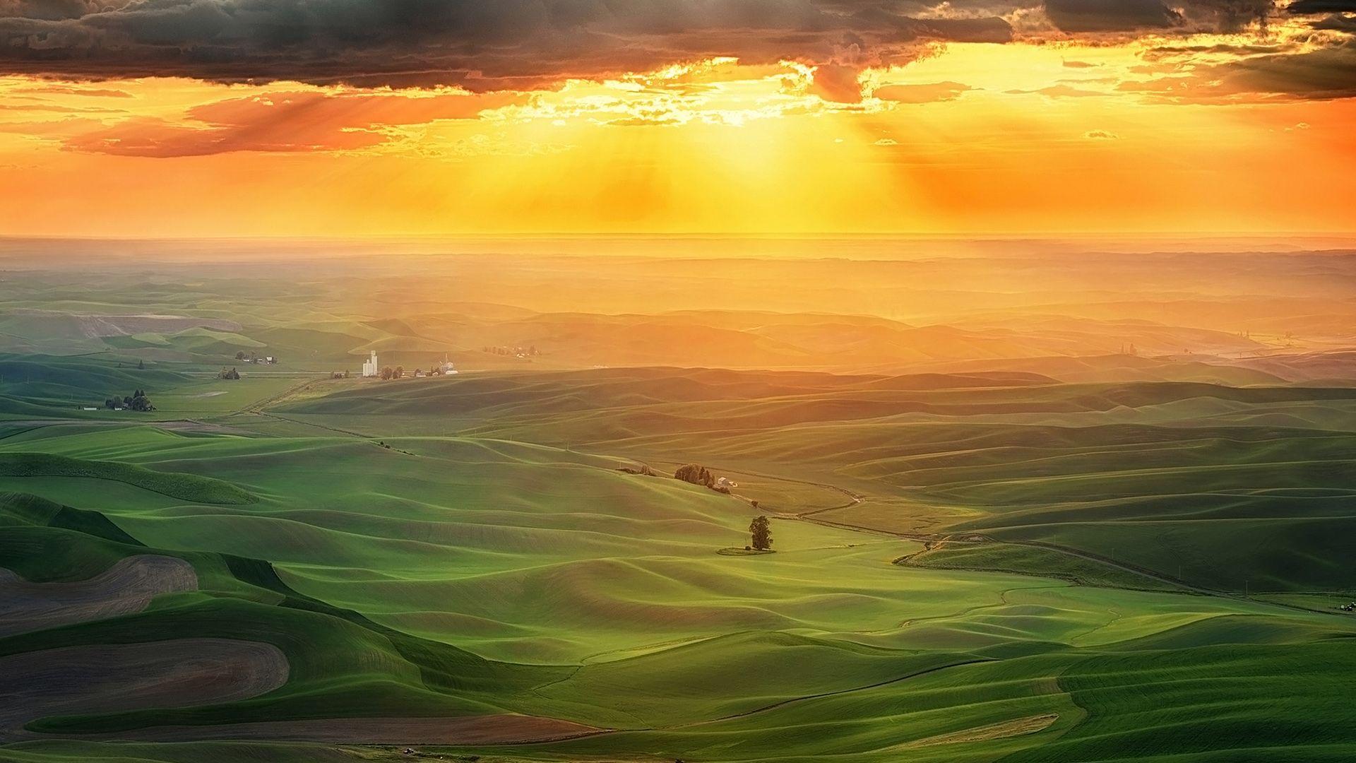 1920x1080 Tuscany fields landscape, Italy, Europe wallpaper download