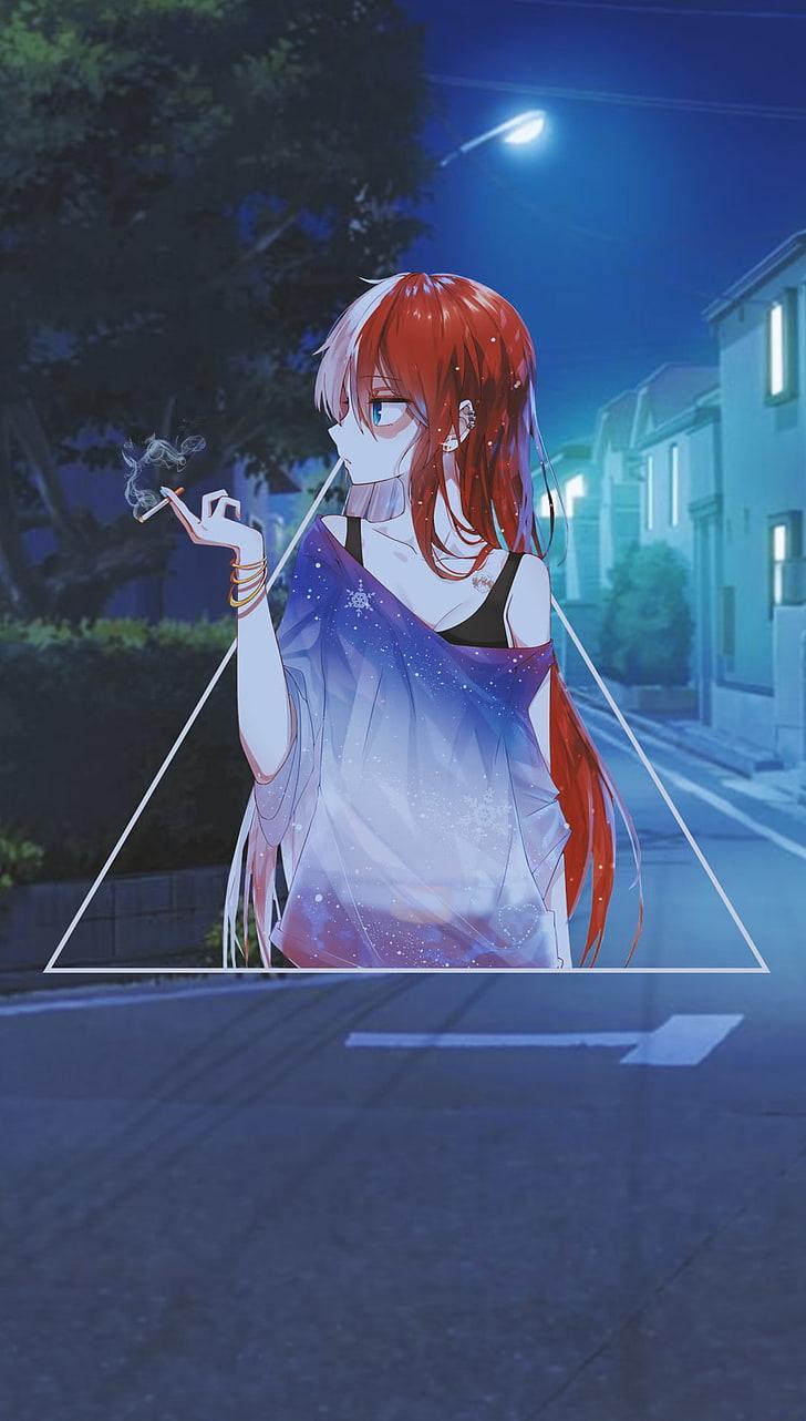 728x1282 Girls Smoking Anime Wallpaper
