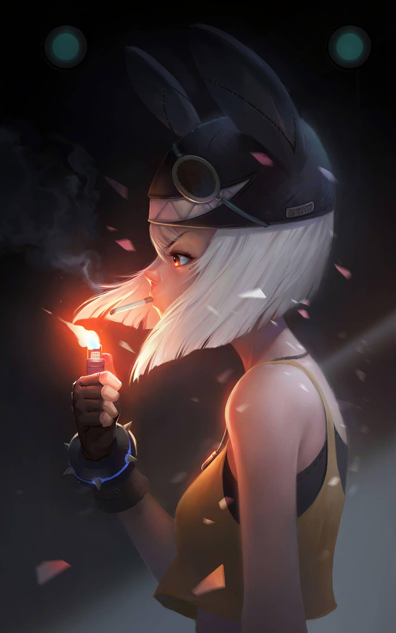 1280x2046 Smoking Anime Mobile Wallpaper Anime Girl Wallpaper & Background Download