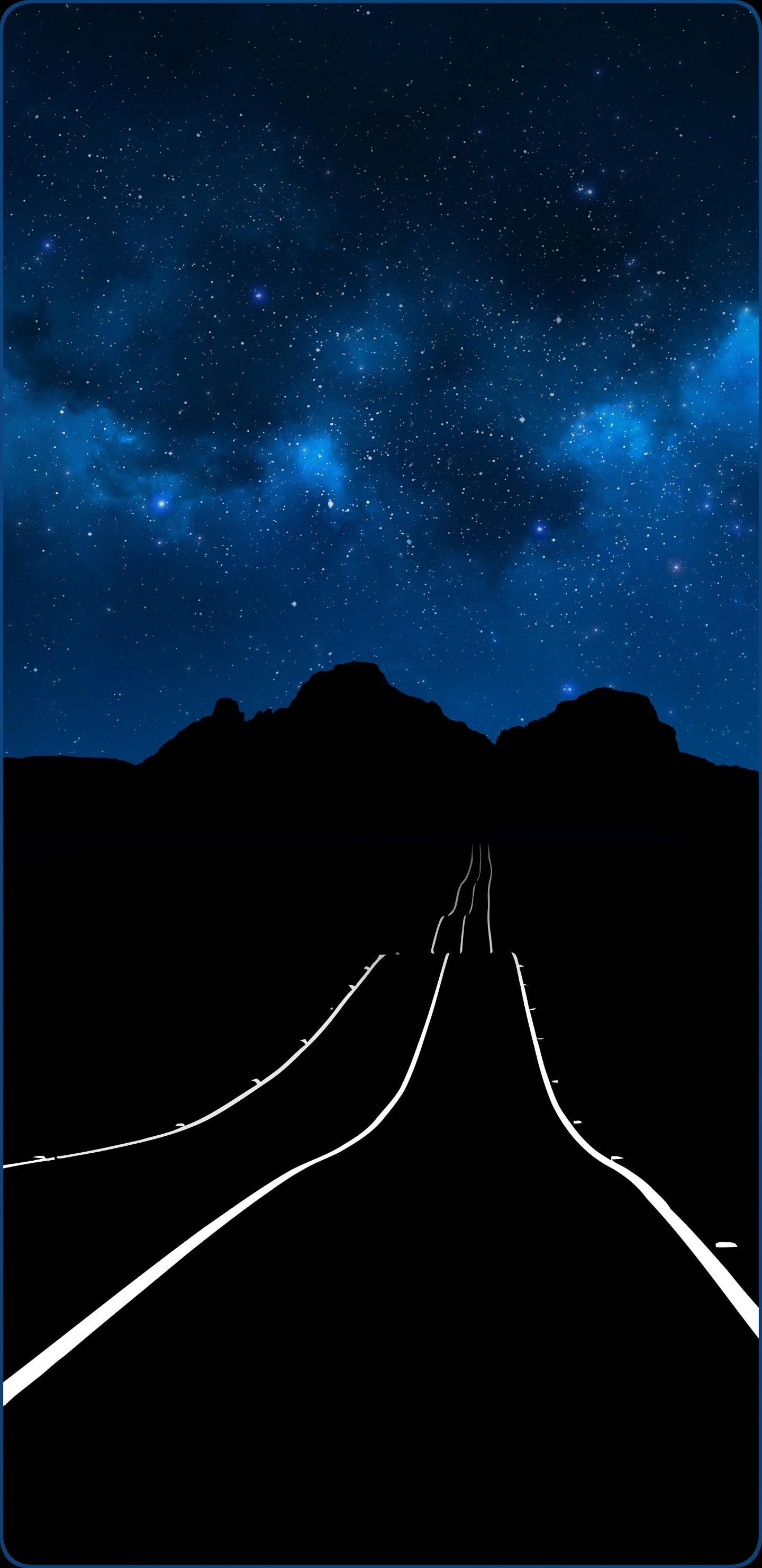 1440x2960 amoled wallpaper, sky, nature, blue, night .