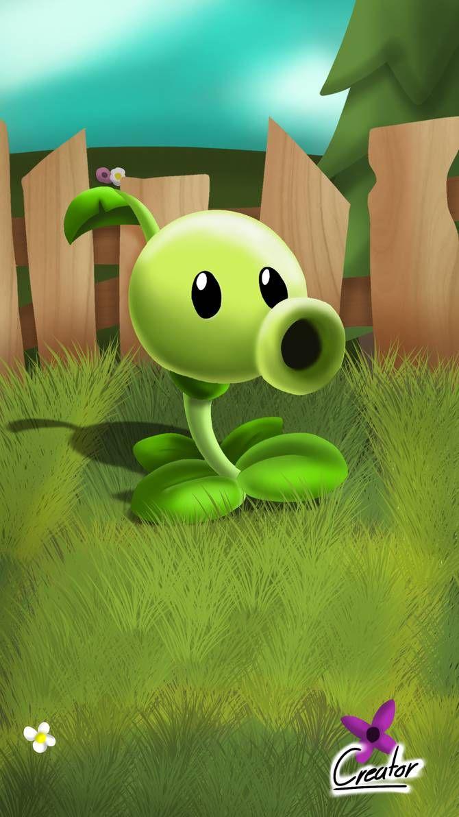 670x1192 peashooter vs Zombies by .com