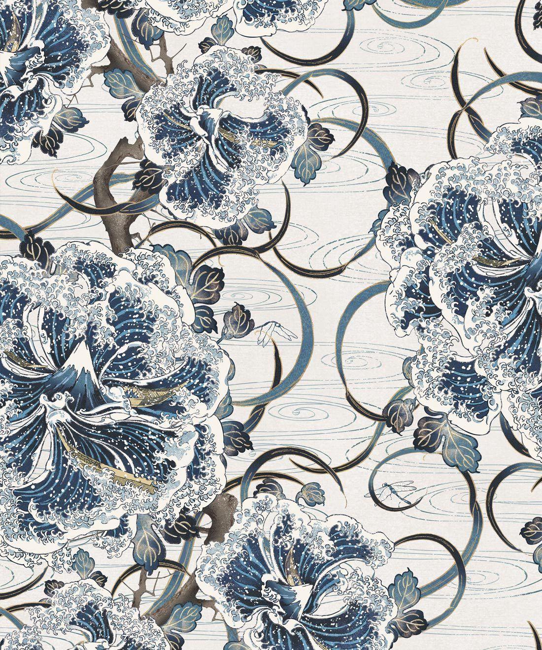 1100x1320 The Great Wave Bloom Wallpaper, Japanese Wallpaper