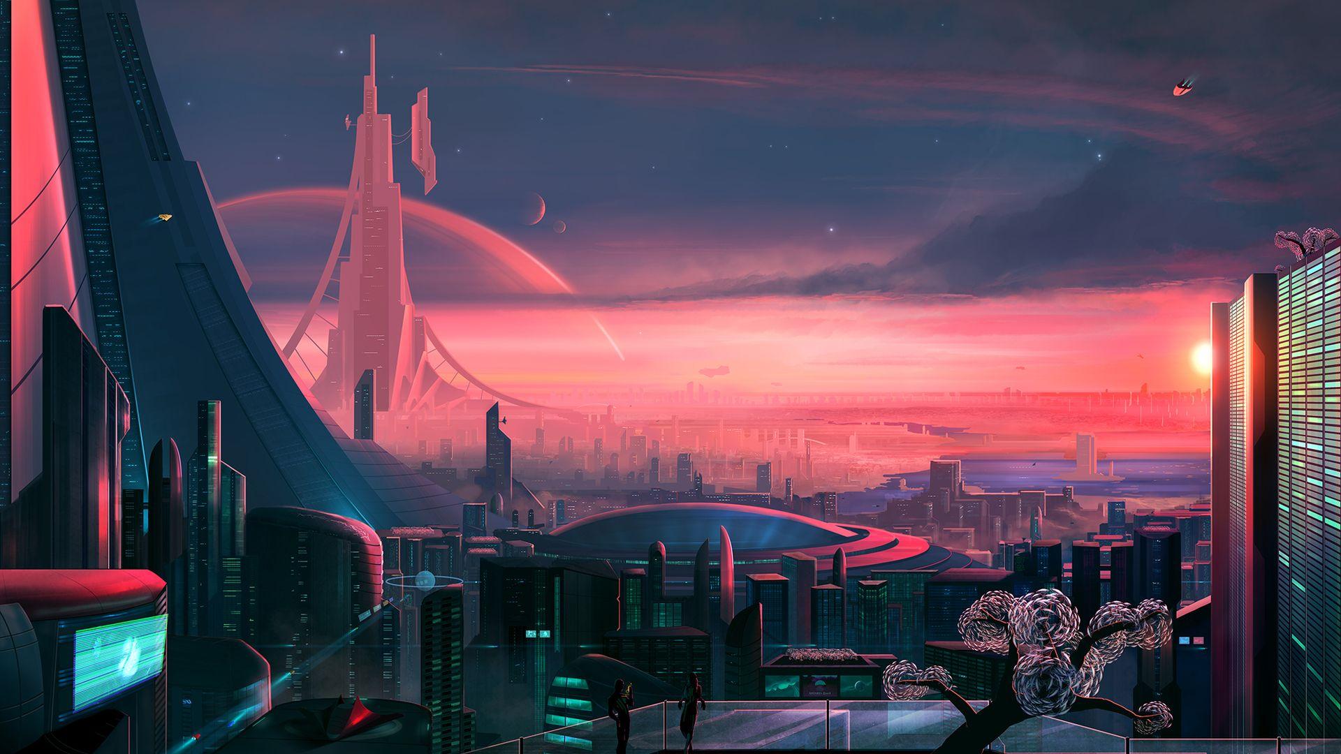 1920x1080 Future Pink City Laptop Full .