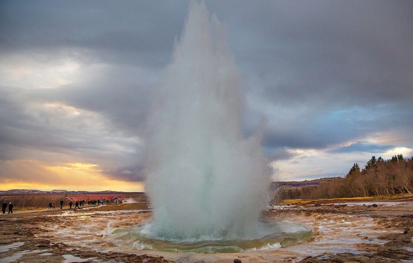 1332x850 Wallpaper water, fountain, Iceland, geyser image for desktop, section природа
