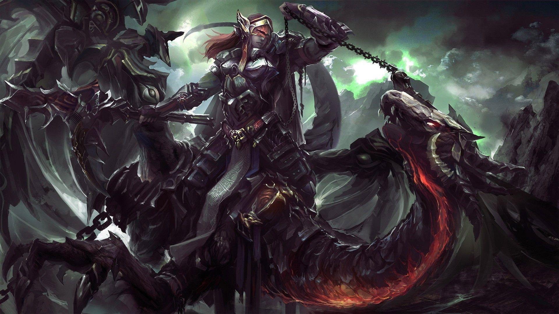 1920x1080 women, elves, dragon, fantasy art .sf.co.ua