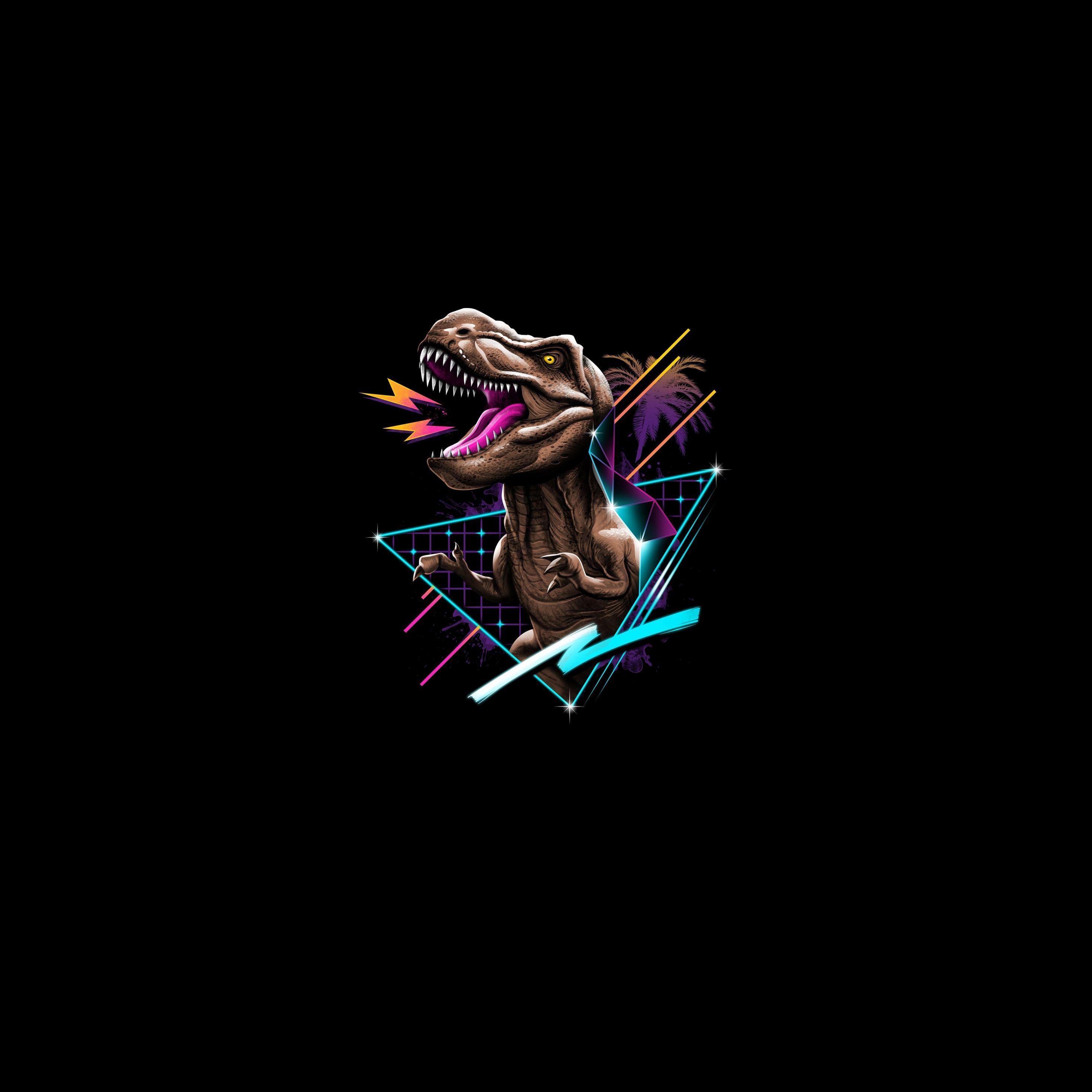 2932x2932 Wallpaper T Rex, Retro .