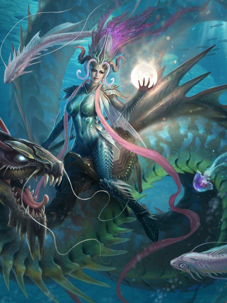 768x1024 Free download Underwater Fantasy Dragon .