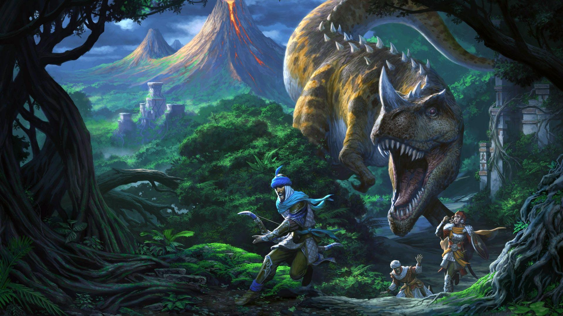 1920x1080 Artwork Creature Fantasy Art Dinosaurs .