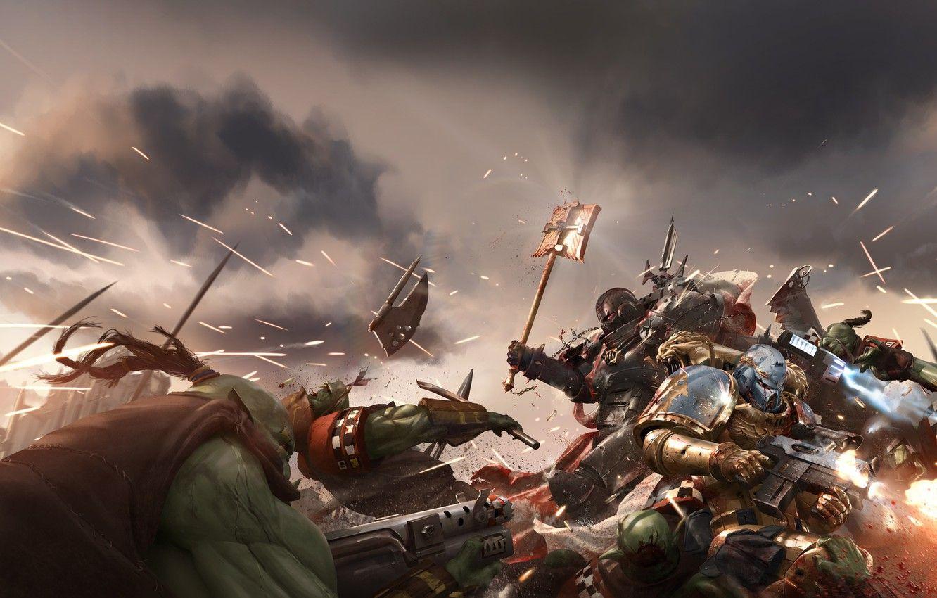1332x850 Wallpaper war, battle, battle, Orc, art .