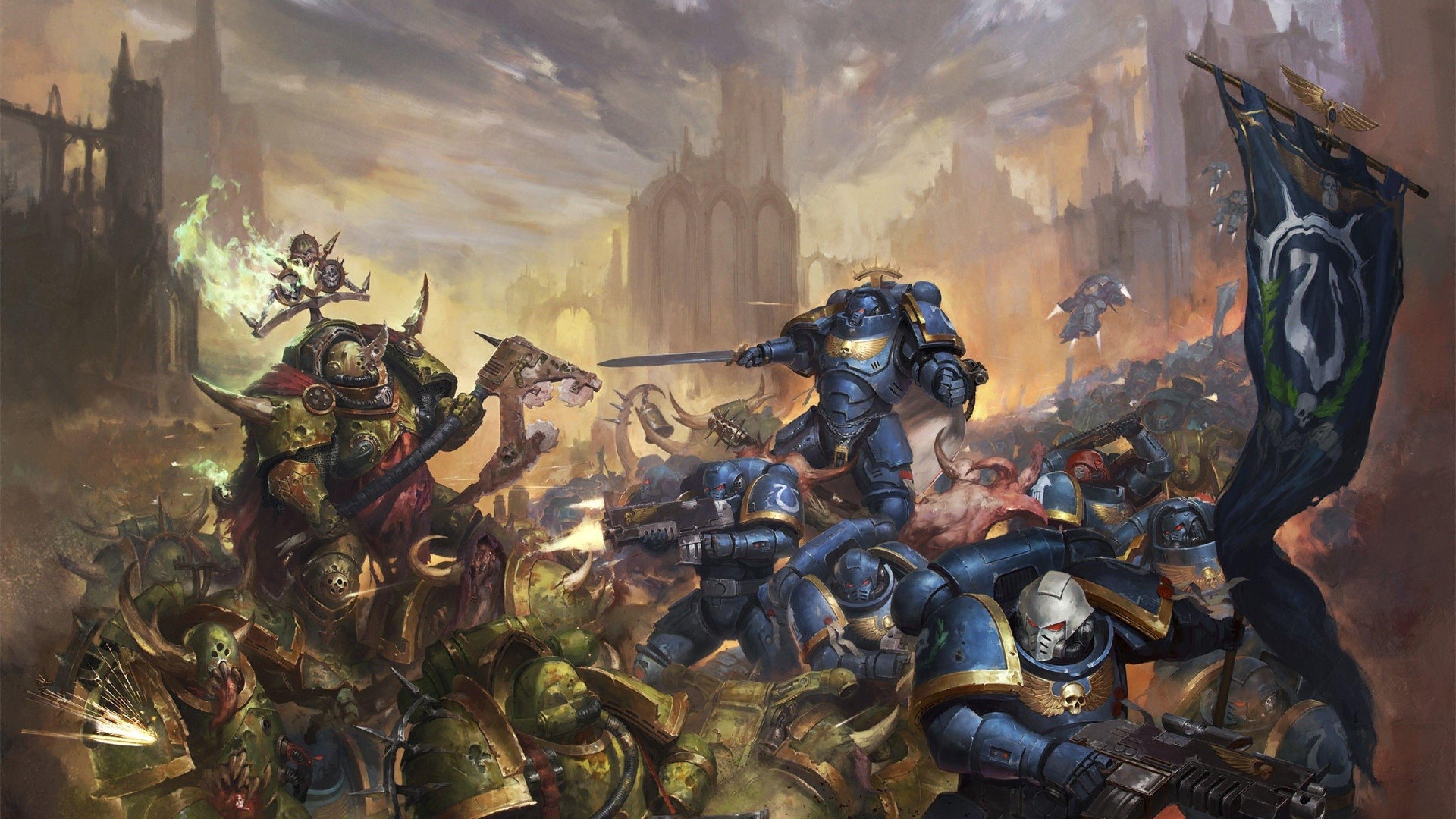 3840x2160 Warhammer 40k, Chaos, Ultramarines .