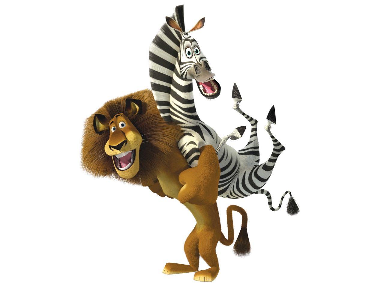 1280x960 Madagascar Lion And Zebra Art .clipart