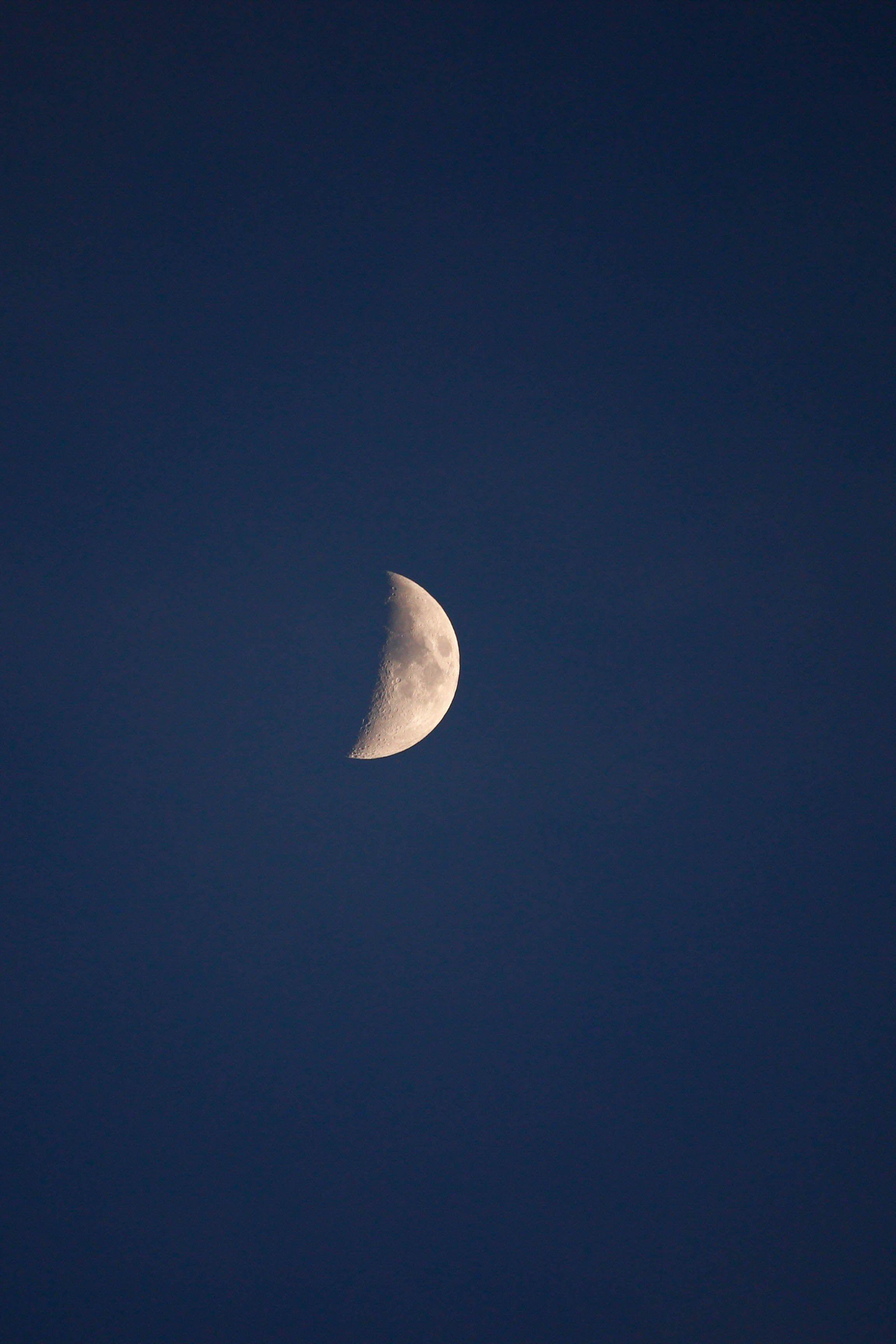2304x3456 Moon Night Dark And Half Moon HD 4k .