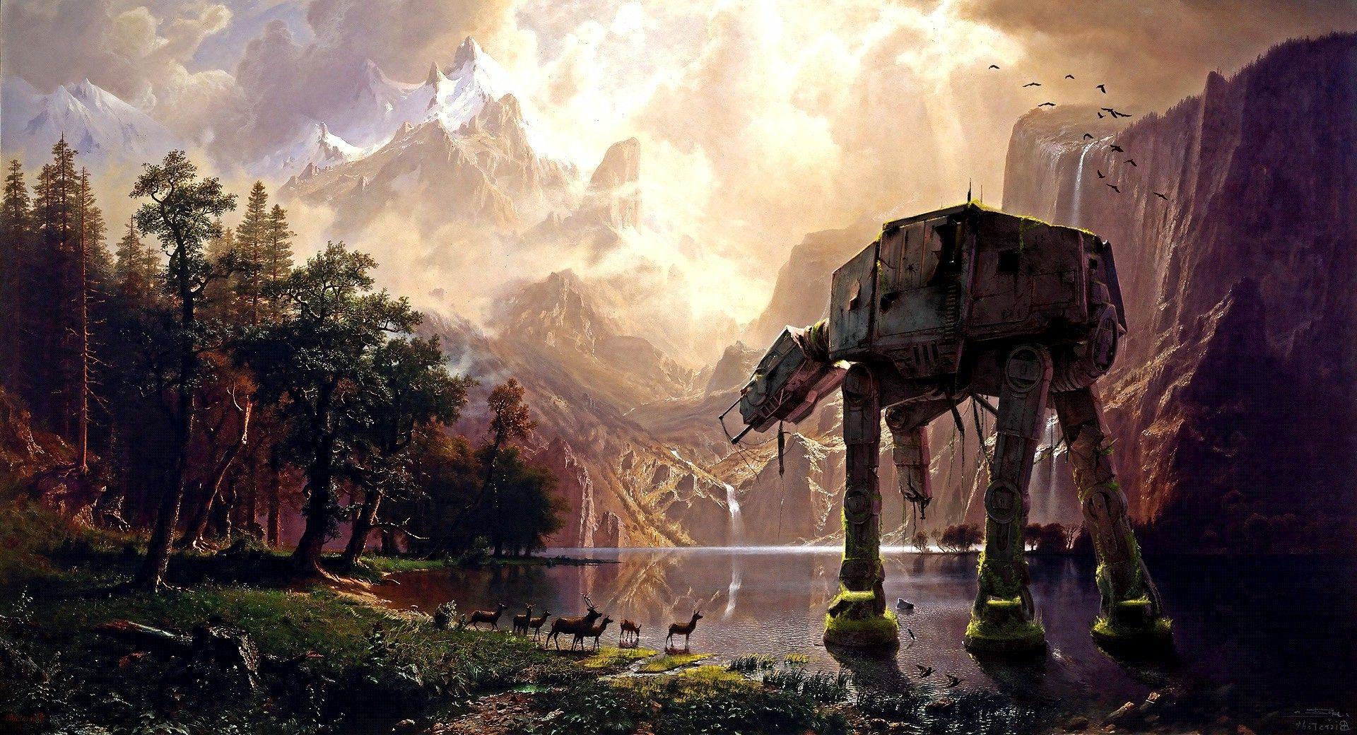 1920x1040 Star Wars, AT AT, Nature, Comic Art Wallpaper HD / Desktop and Mobile Background