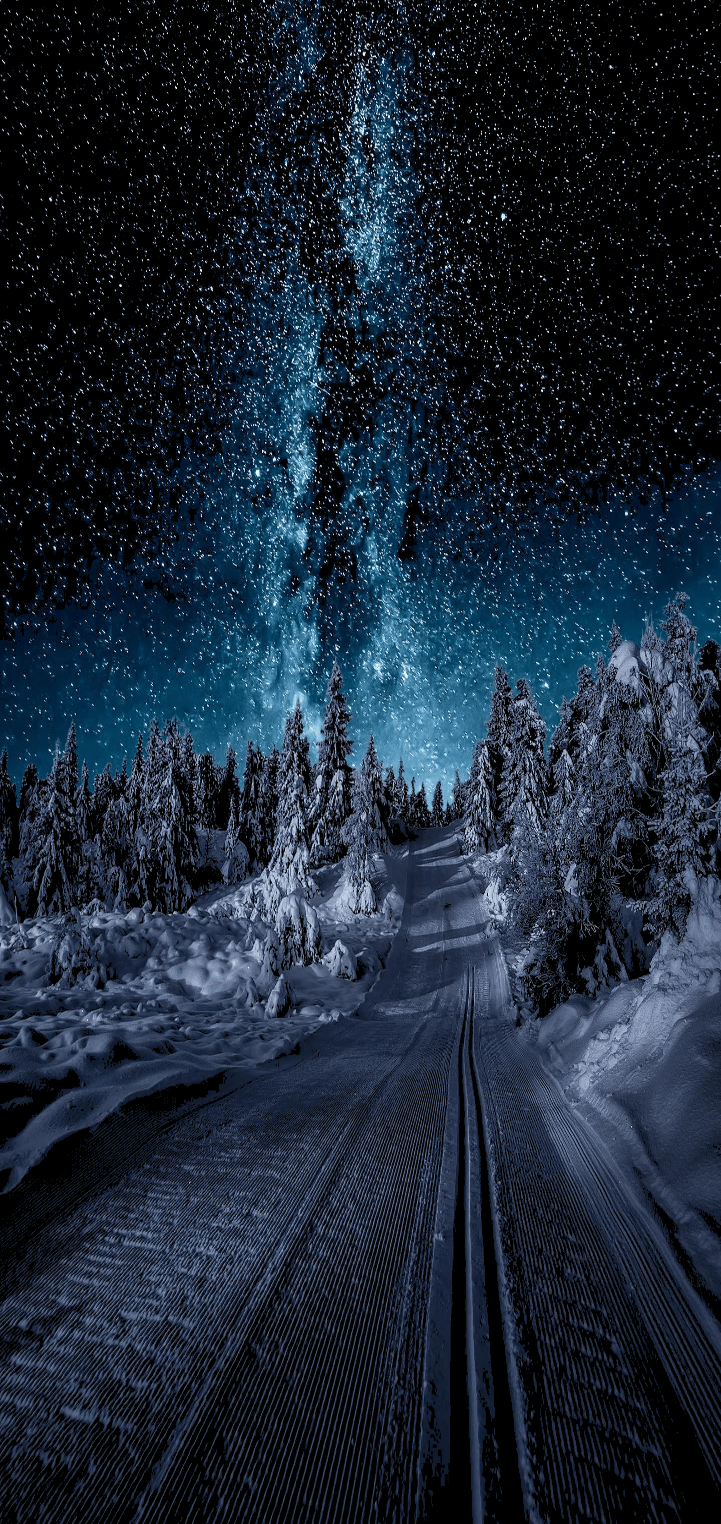 1440x3040 Starry night at Gausdal, Norway .