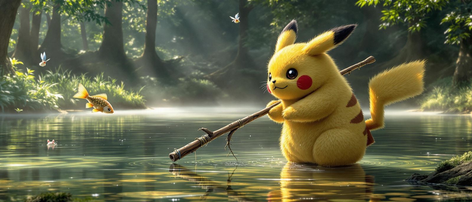 1600x686 Fat Pikachu Realistic Pikachu In Viridian Forest