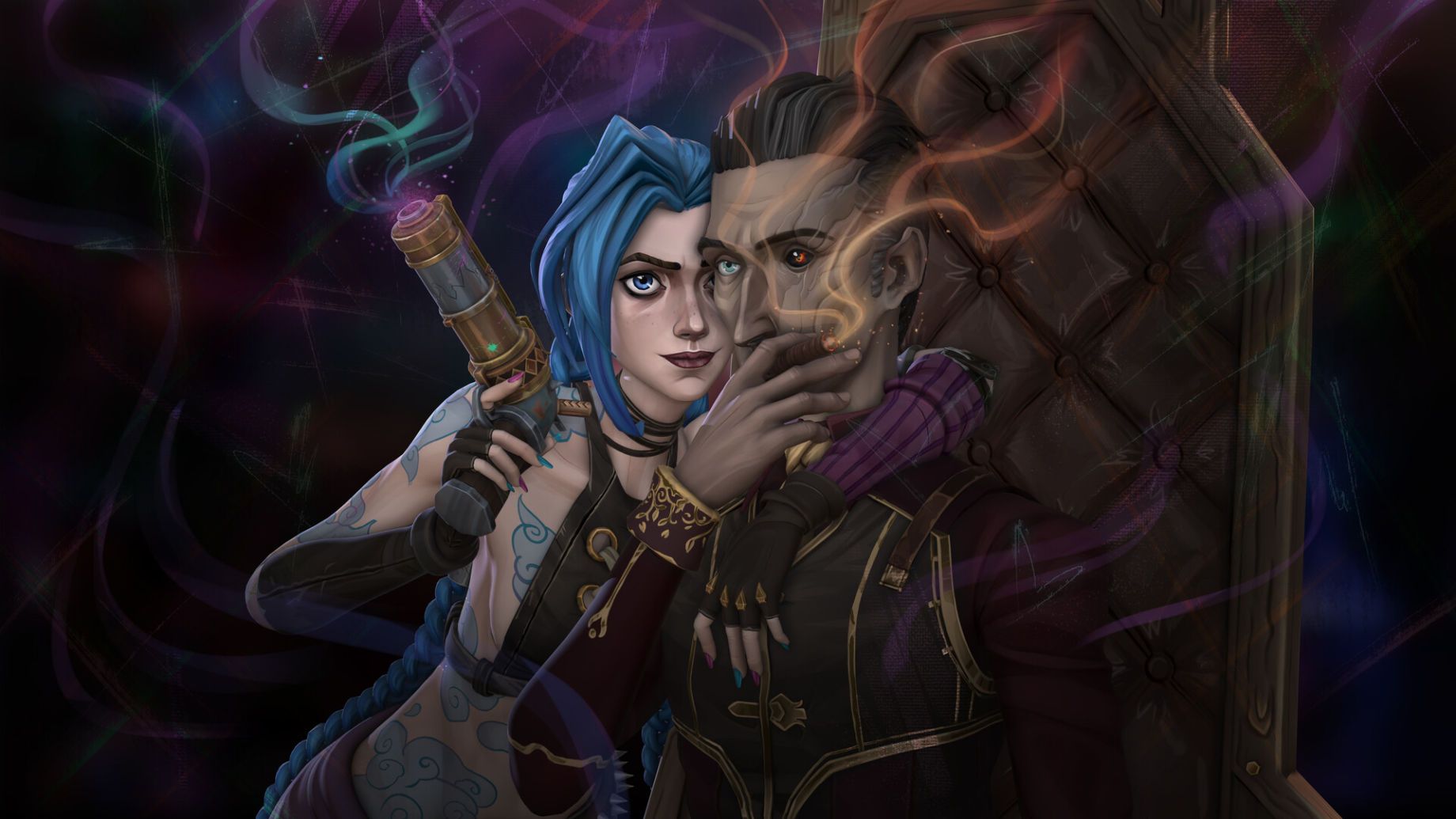 1840x1035 Arcane's Jinx and Silco Recreated in 3D