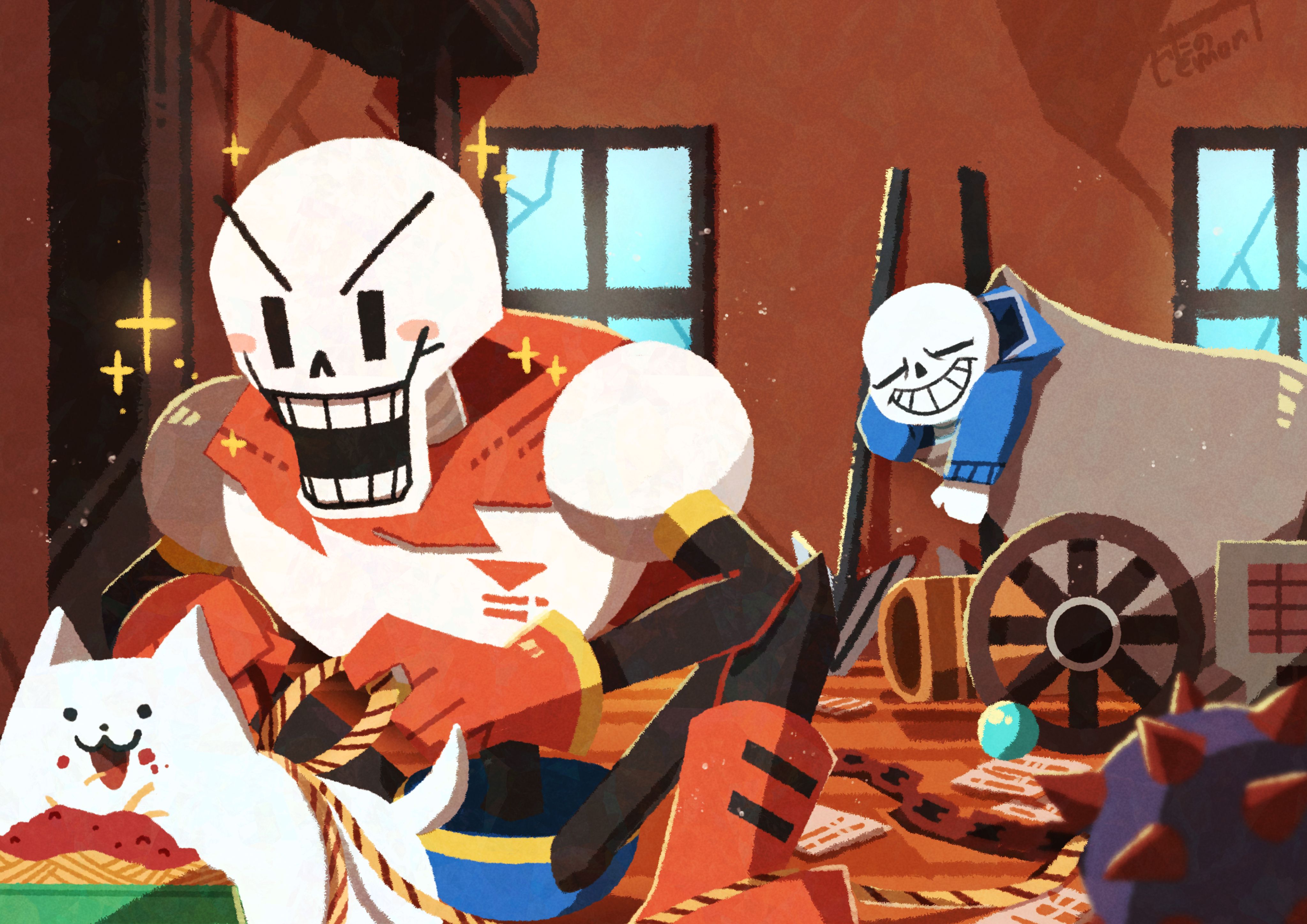 4093x2894 Undertale Legends: Papyrus, Sans & Annoying Dog in 4K Ultra HD Wallpaper by 綿野レモンTx2894
