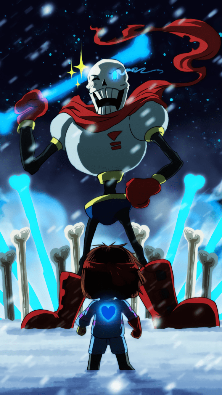 750x1334 Download Annoying Dog (Undertale) Papyrus (Undertale) Frisk (Undertale) Video Game Undertale Phone Wallpaper