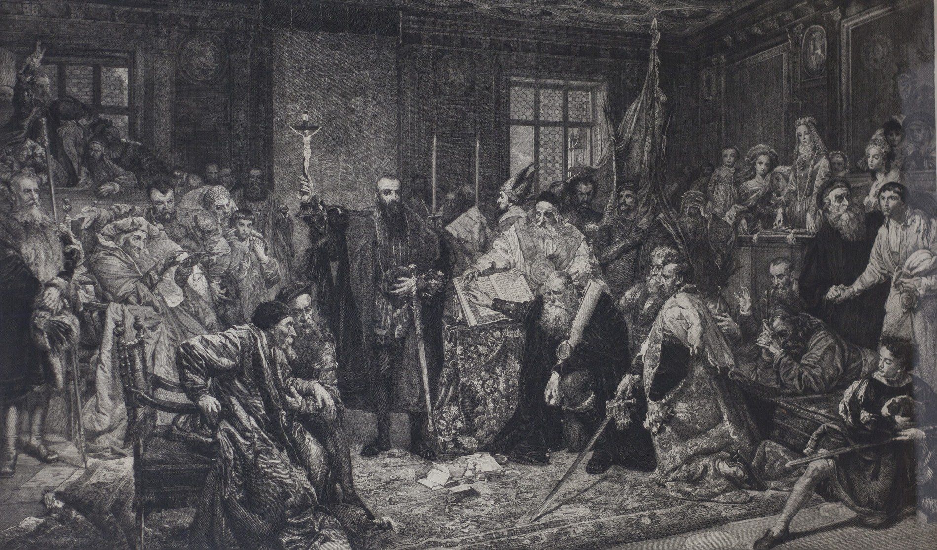 1900x1116 Jan MATEJKO (1838), Unia Lubelska 1569 r. auction / Online bidding