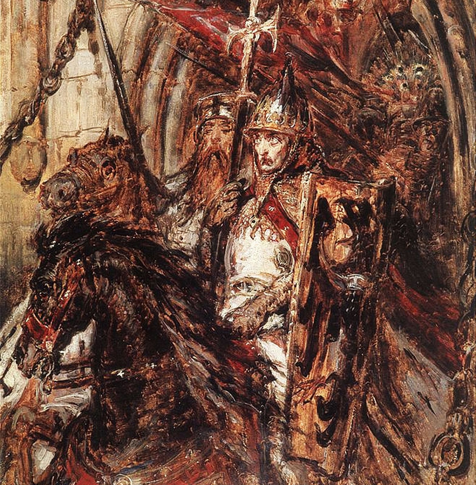 1568x1600 Buy digital version: Departure of Henry the Pious of Legnica by Jan Matejko, Poznan