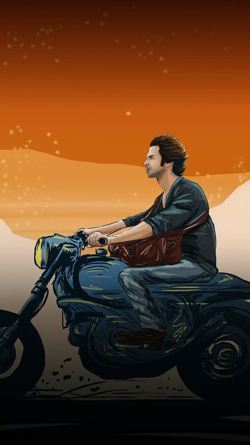 800x1422 Bullet Wale, Kabir Singh Riding Bullet Bike, art work, shahid kapoor, indian actor, HD phone wallpaper