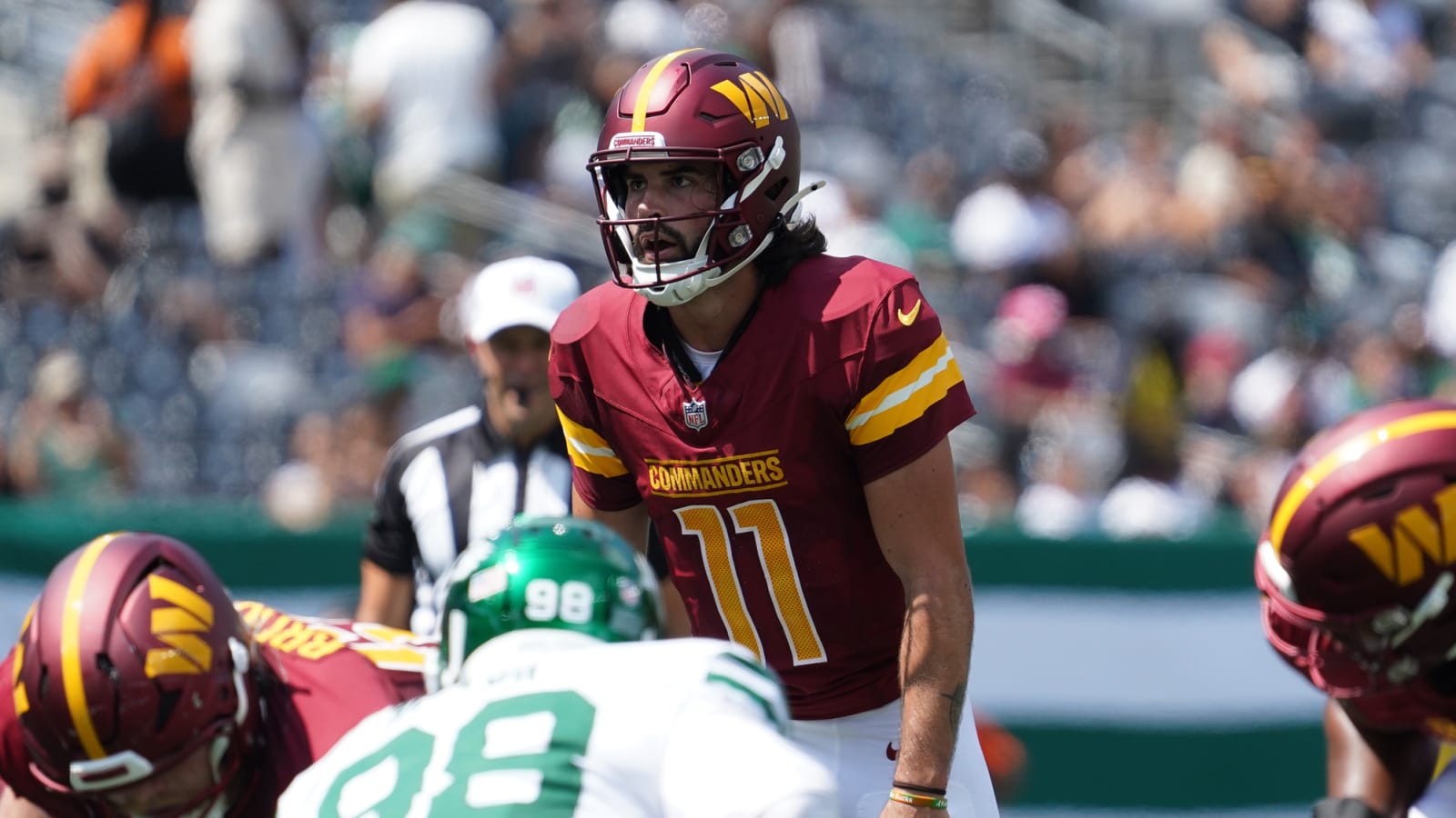 1600x900 Commanders QB Sam Hartman dealing with shoulder injury this week