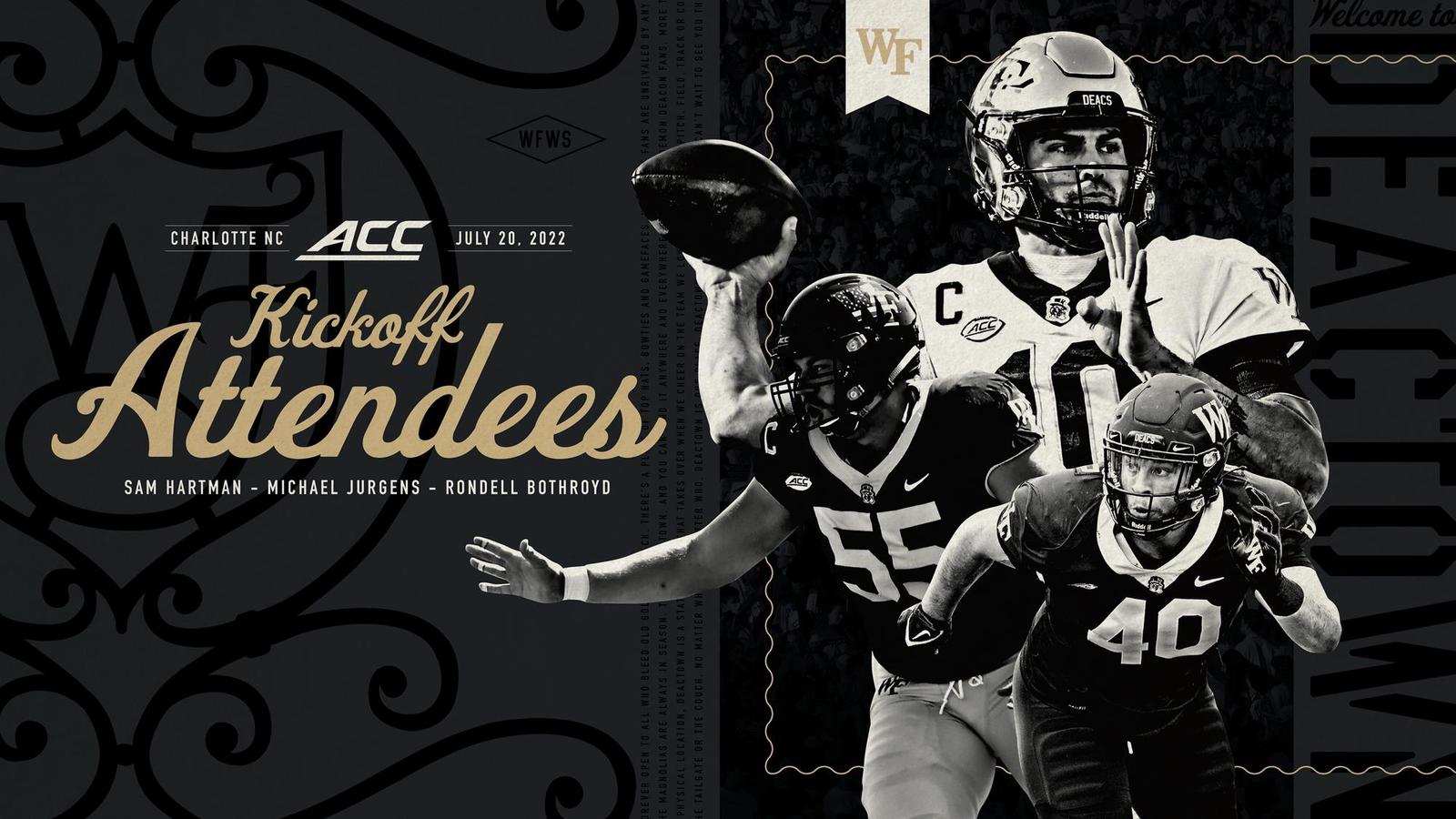 1600x900 Bothroyd, Hartman & Jurgens Set to Represent Wake Forest at 2022 ACC Kickoff Forest University Athletics