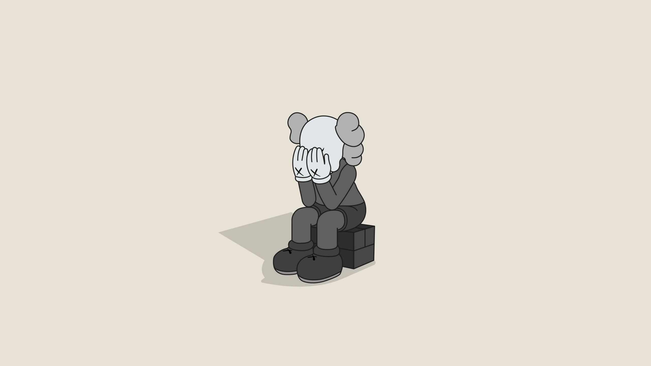 2560x1440 Kaws sad Wallpaper 4K, Kaws alone, Sad mood, Kaws
