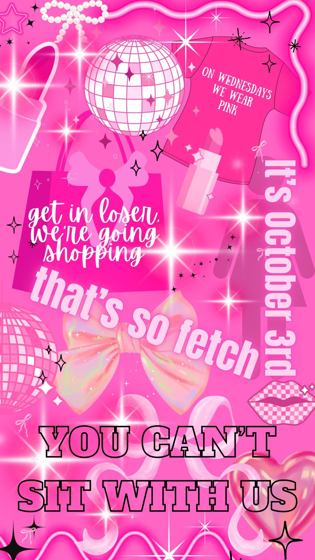 1080x1920 Trendy Designs, iPhone Wallpaper, Mean Girls iPhone Wallpaper, Preppy iPhone Wallpaper, Girlie Wallpaper, Mean Girls, Hot Pink Wallpaper